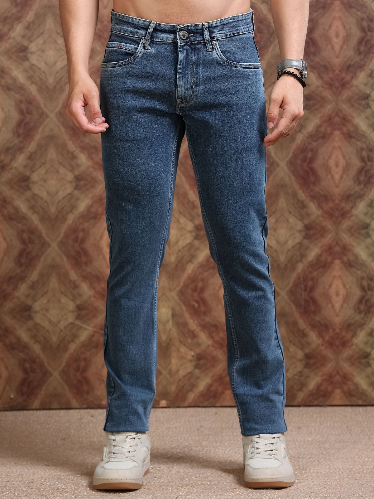 MEN'S TINT NAVY SOLID SLIM FIT JEANS