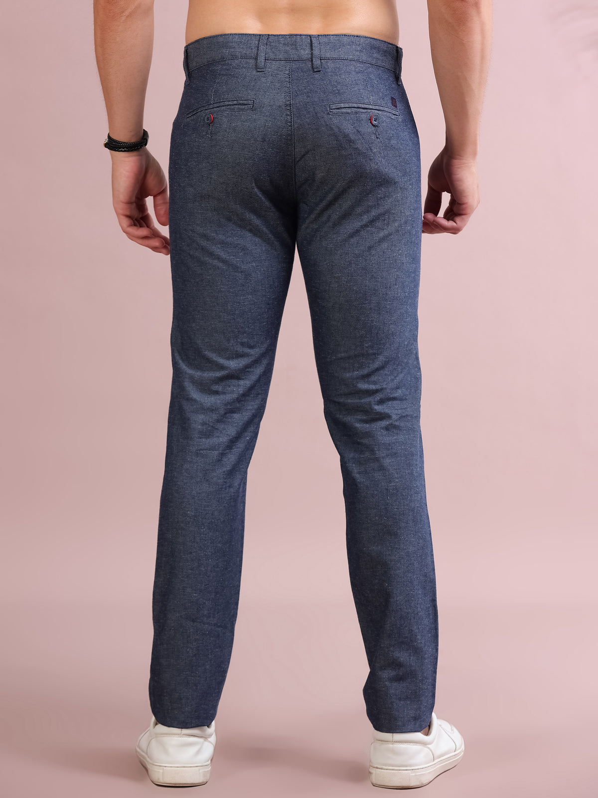 MEN'S DK.NAVY SOLID SLIM FIT TROUSER