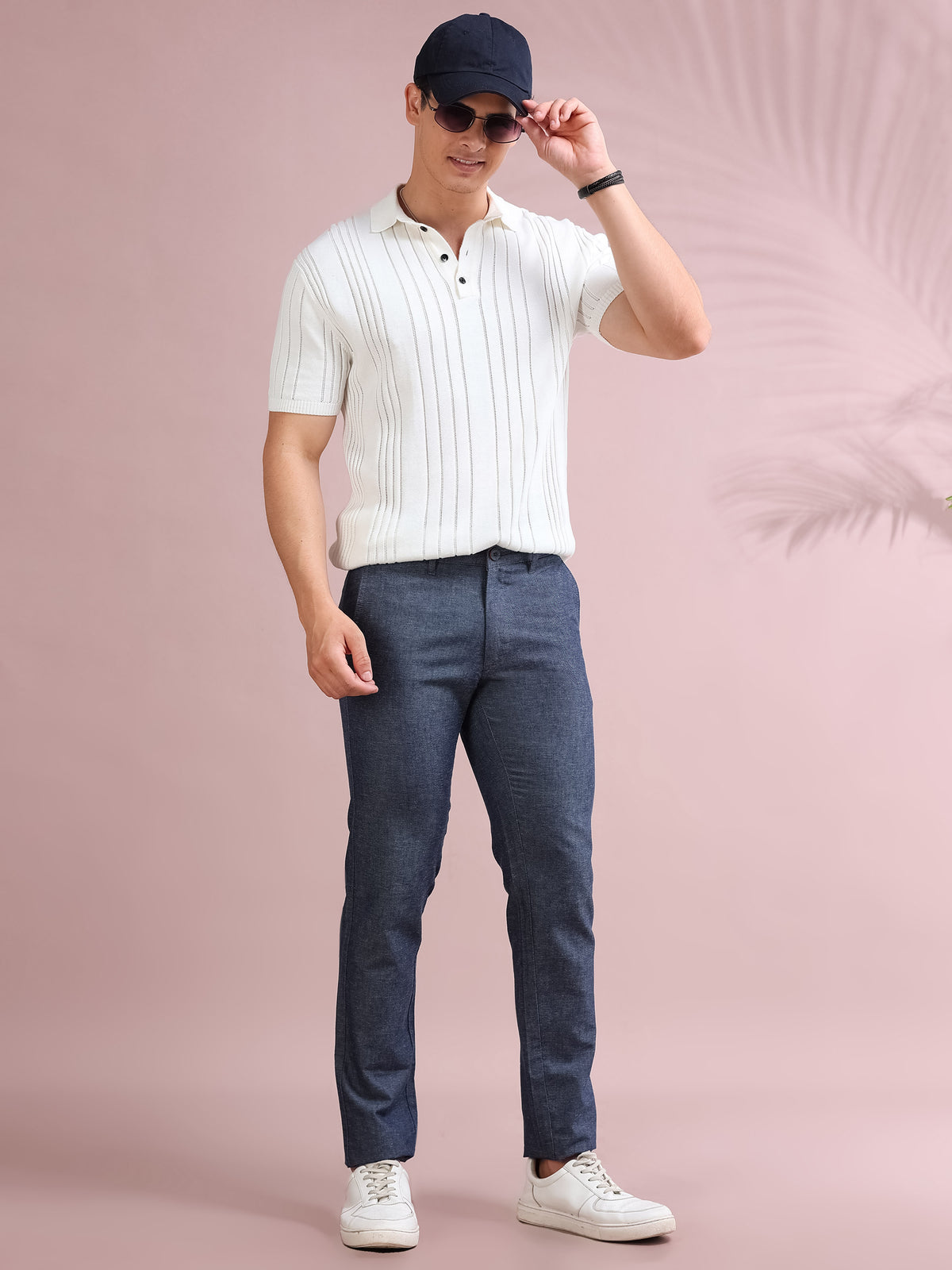 MEN'S DK.NAVY SOLID SLIM FIT TROUSER