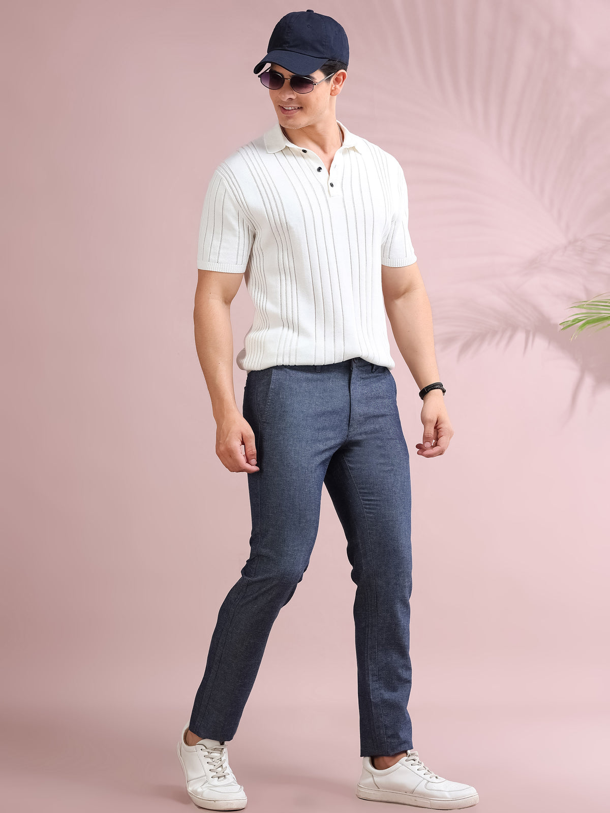 MEN'S DK.NAVY SOLID SLIM FIT TROUSER