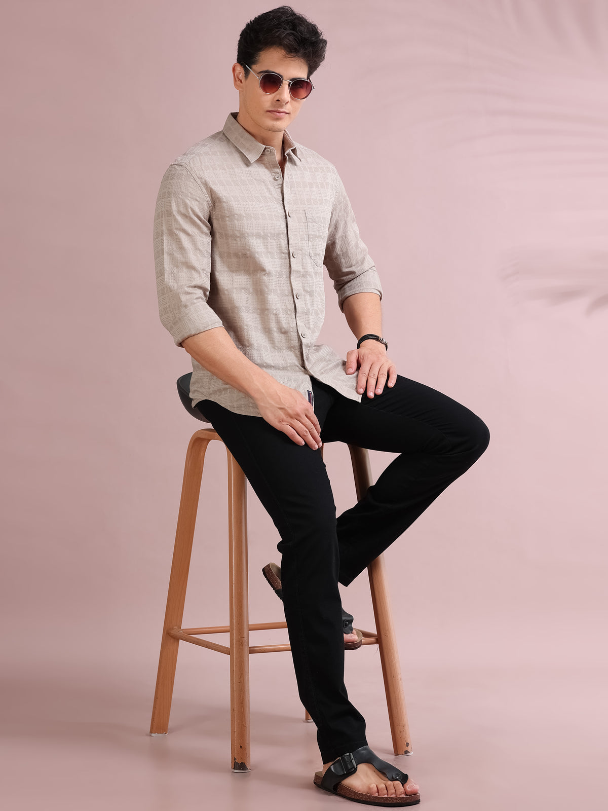 MEN'S BLACK SOLID SLIM FIT TROUSER