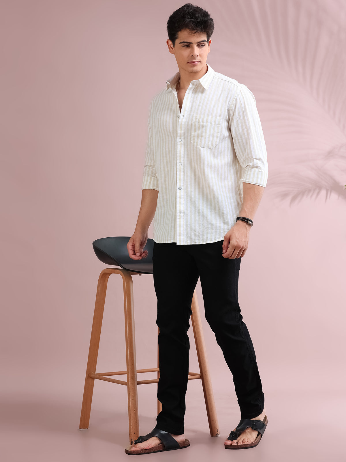 MEN'S SANDAL STRIPE SLIM FIT SHIRT