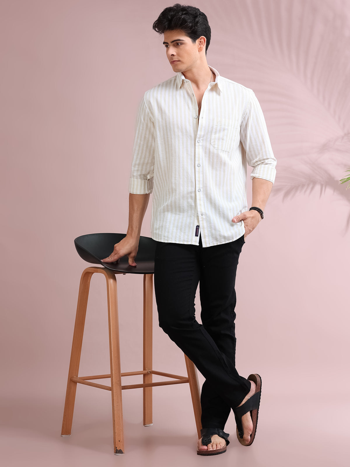 MEN'S SANDAL STRIPE SLIM FIT SHIRT