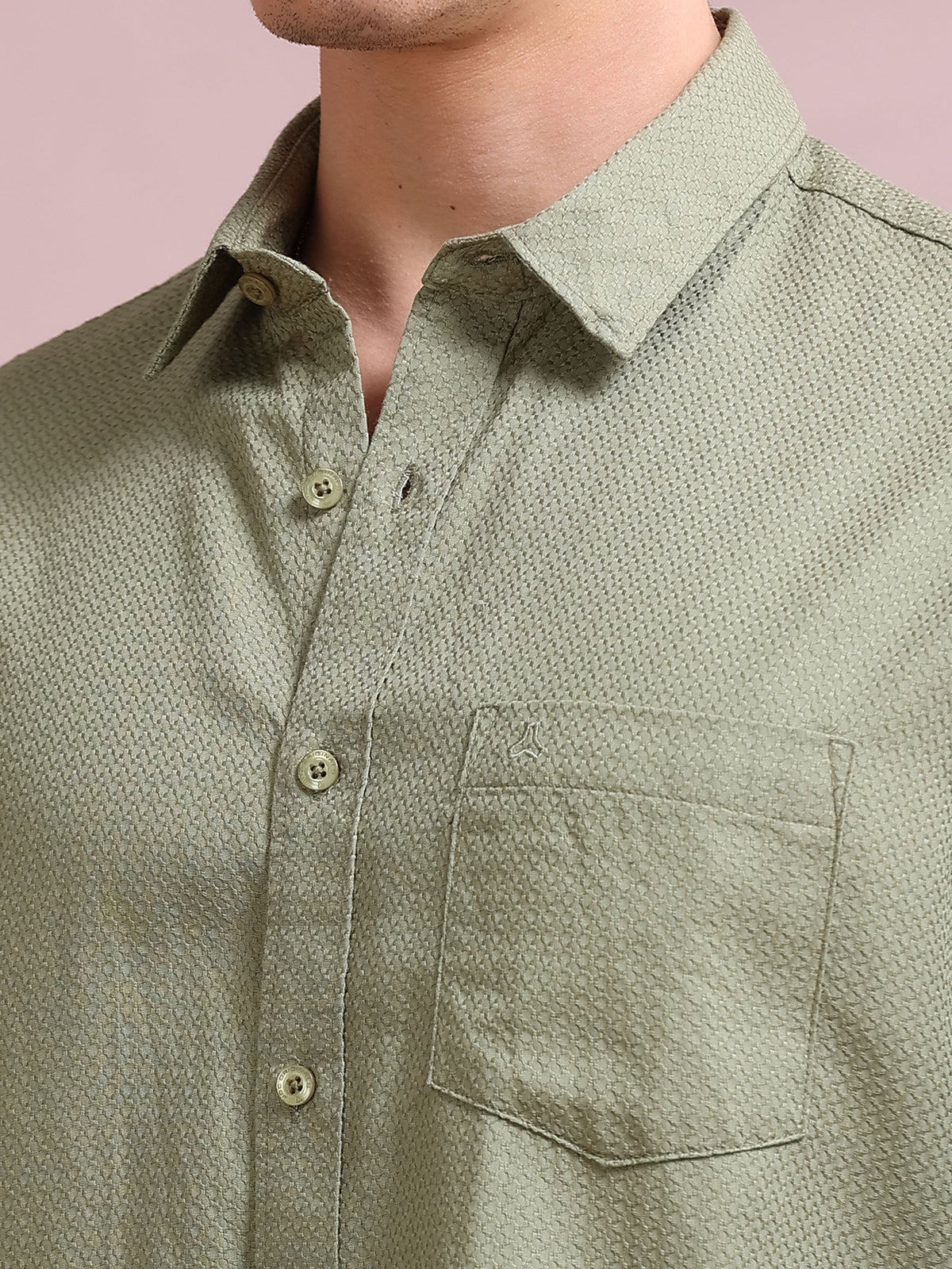 MEN'S BASIL SELF DESIGN SLIM FIT SHIRT
