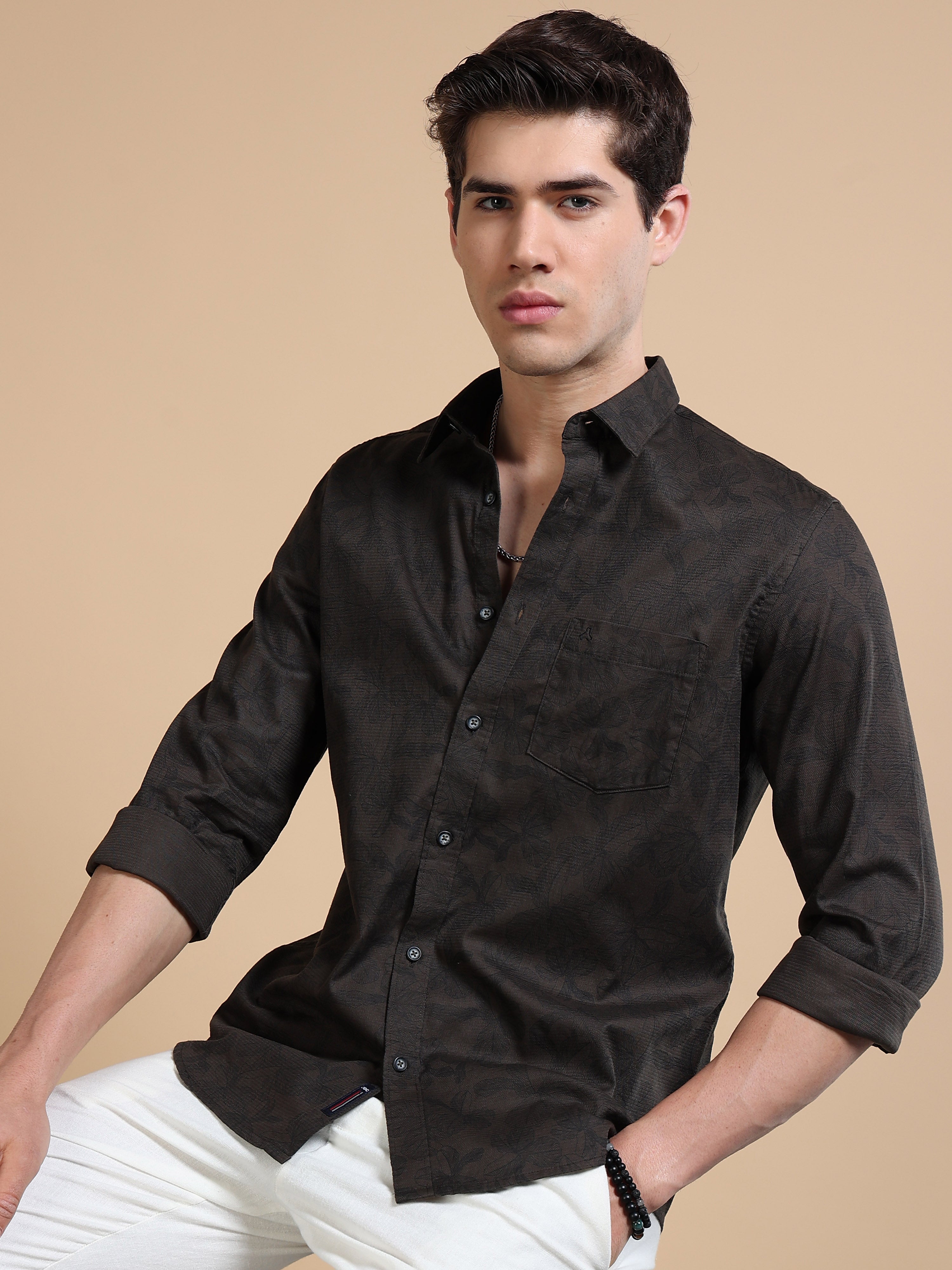 MEN'S DR.GREEN PRINT SLIM FIT SHIRT