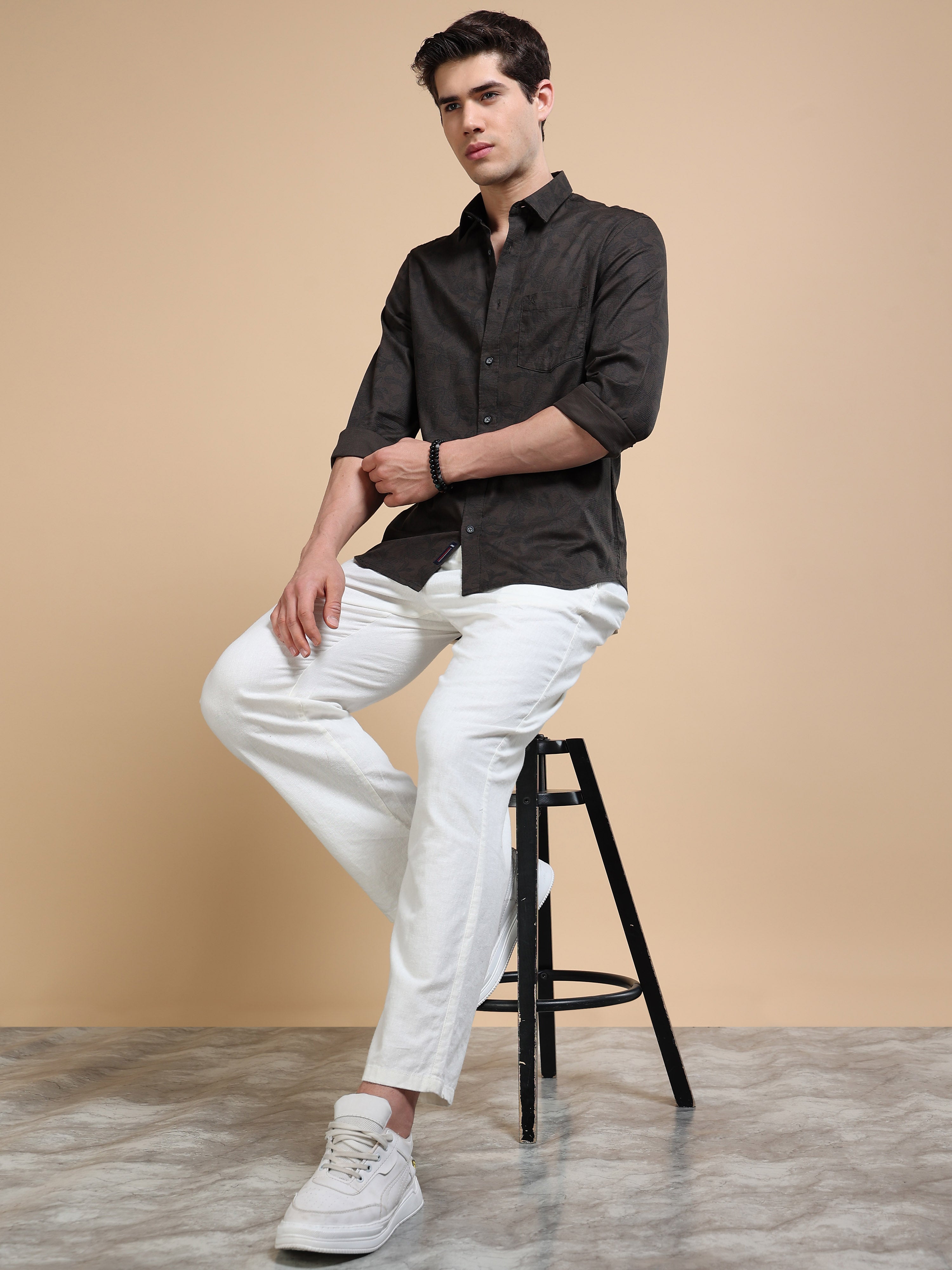 MEN'S DR.GREEN PRINT SLIM FIT SHIRT