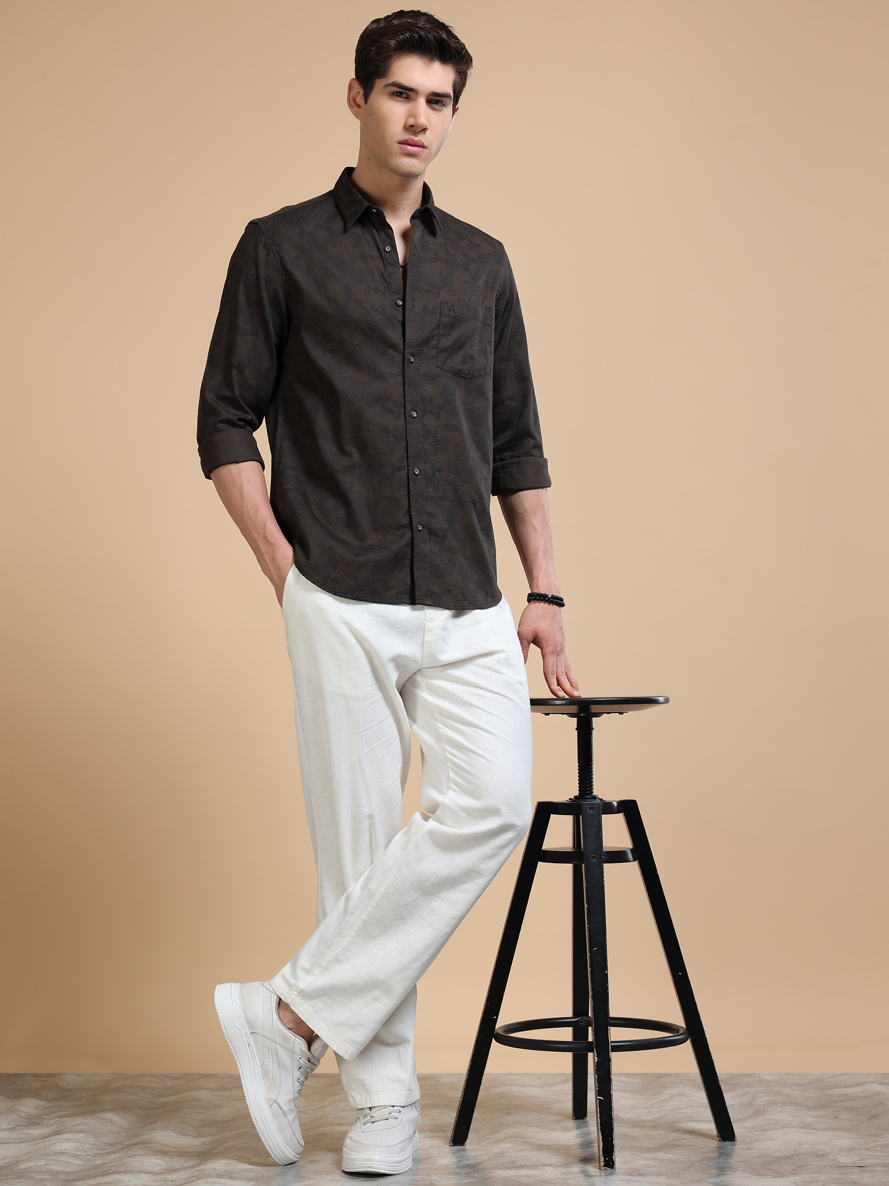 MEN'S DR.GREEN PRINT SLIM FIT SHIRT