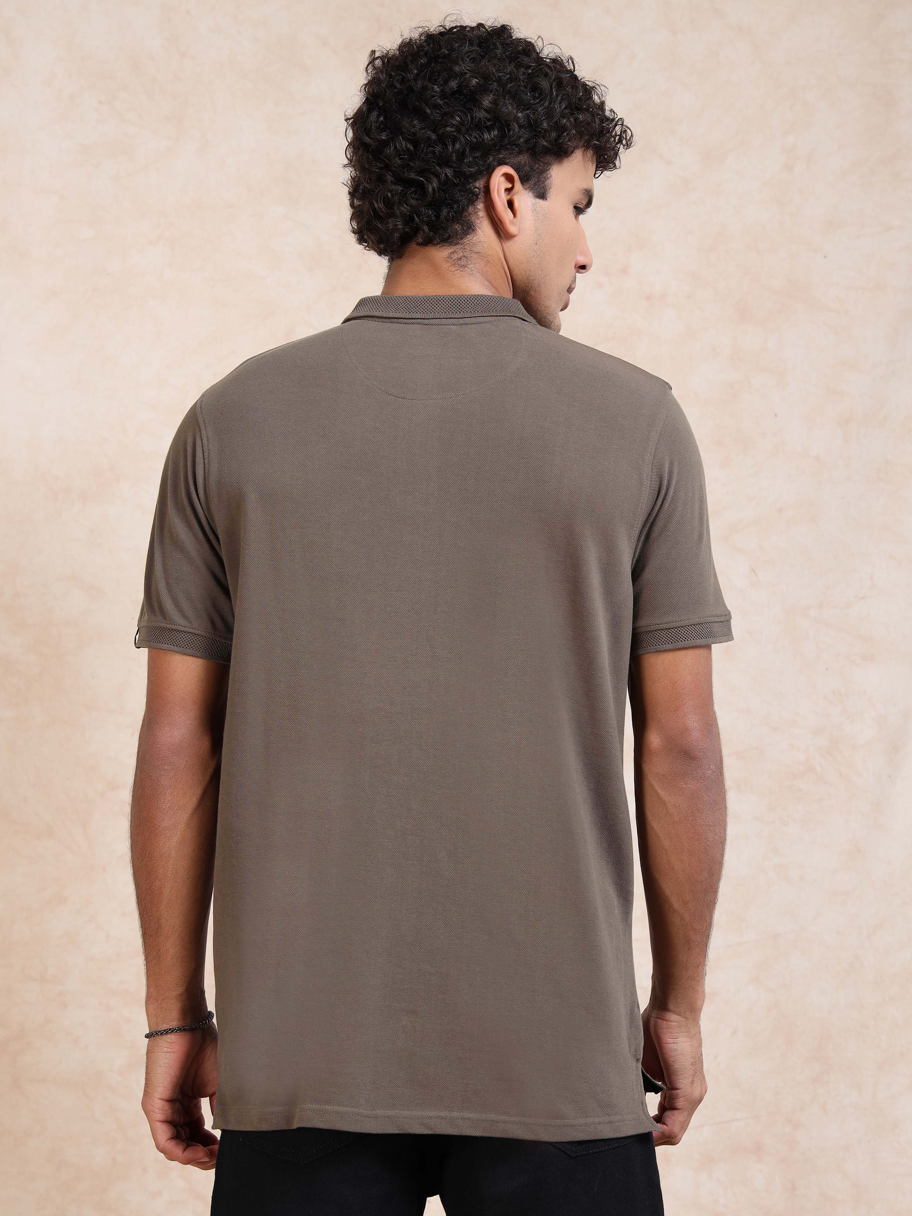 MEN'S OLIVE SLIM FIT POLO TSHIRT