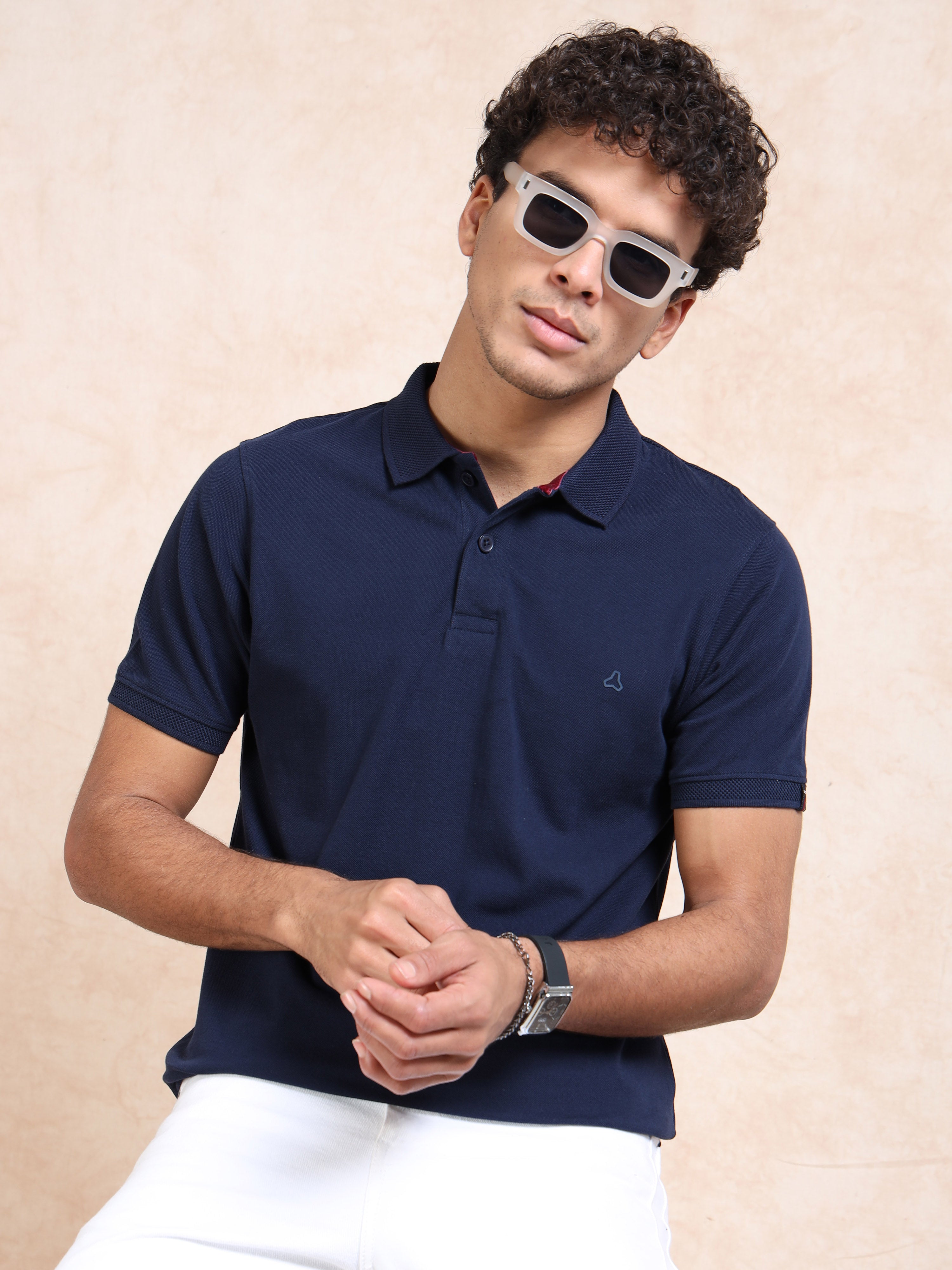 MEN'S NAVY SLIM FIT POLO TSHIRT