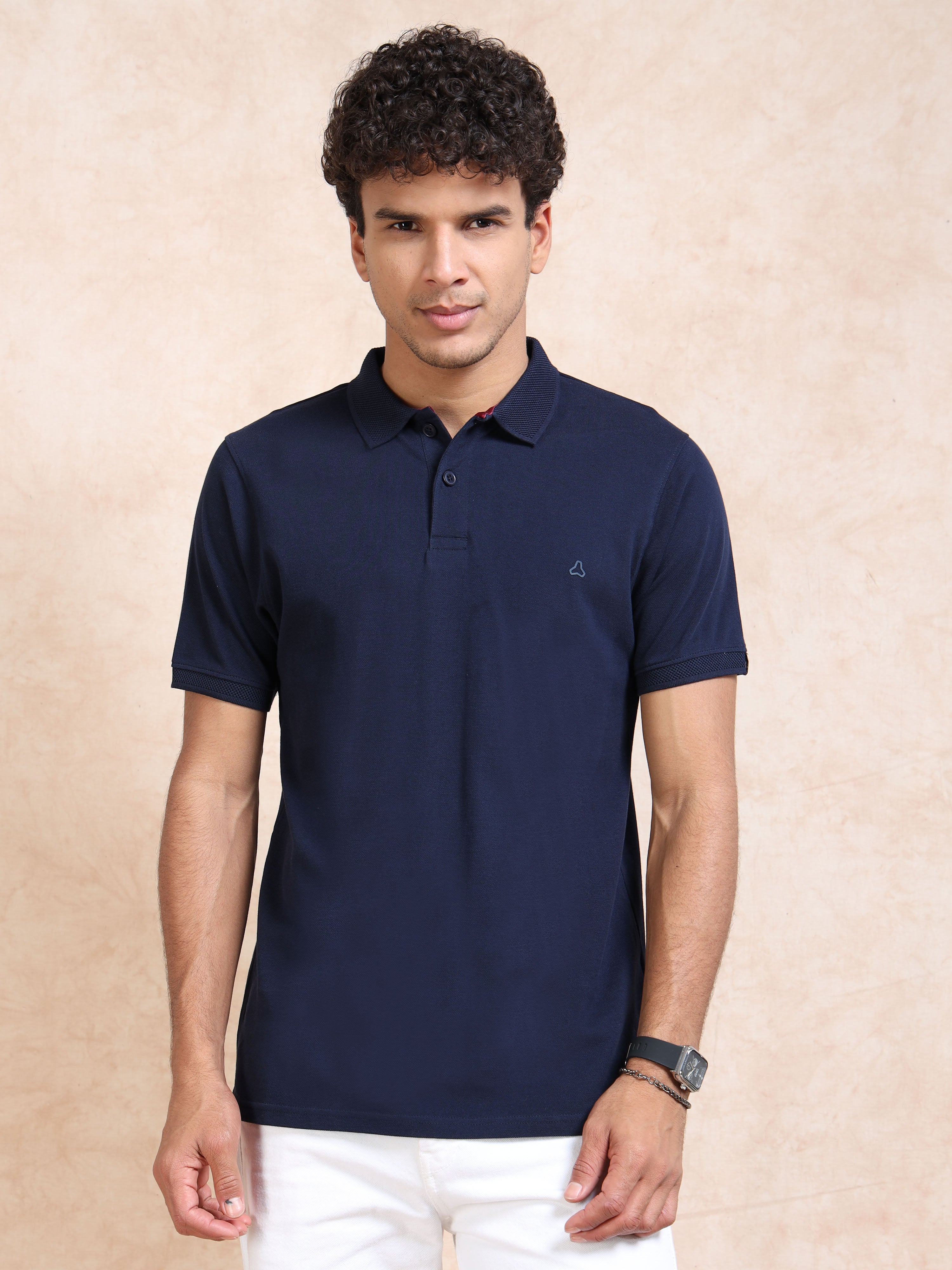 MEN'S NAVY SLIM FIT POLO TSHIRT
