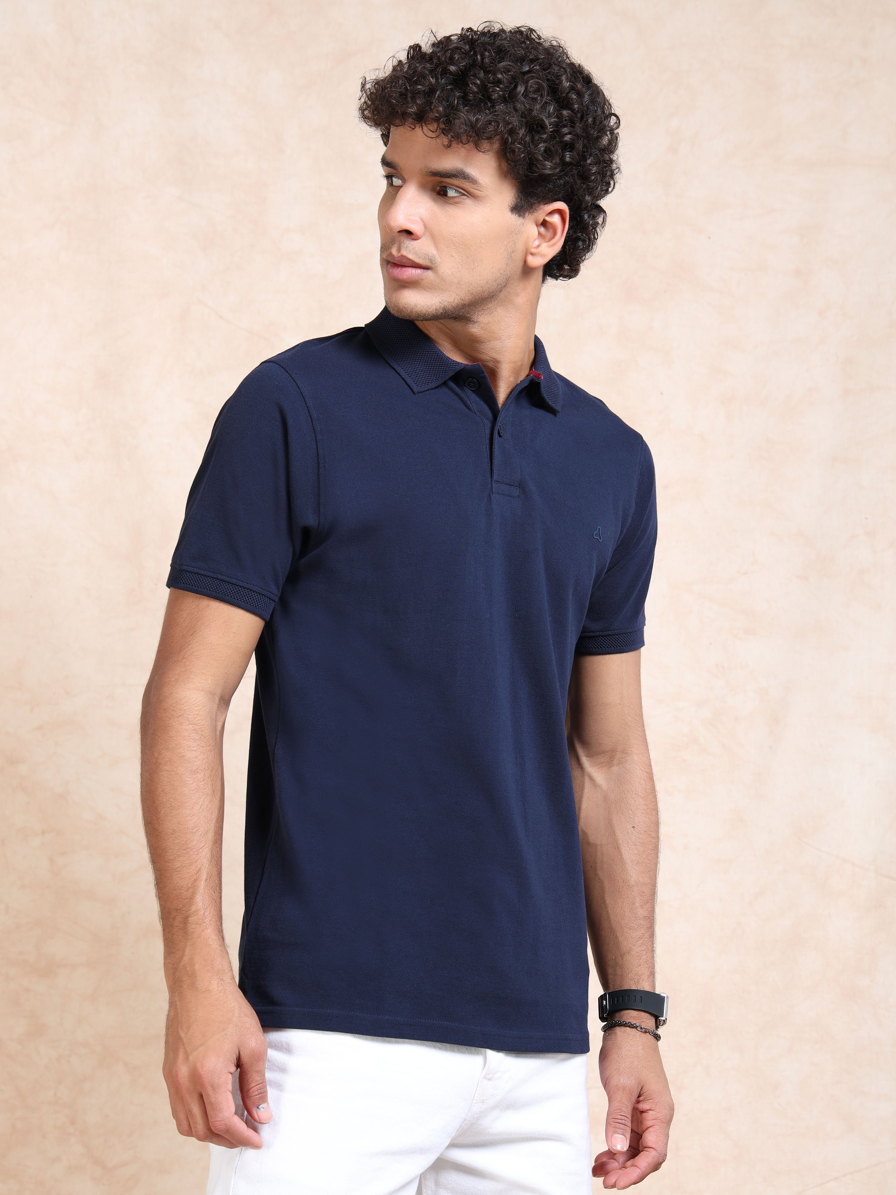 MEN'S NAVY SLIM FIT POLO TSHIRT