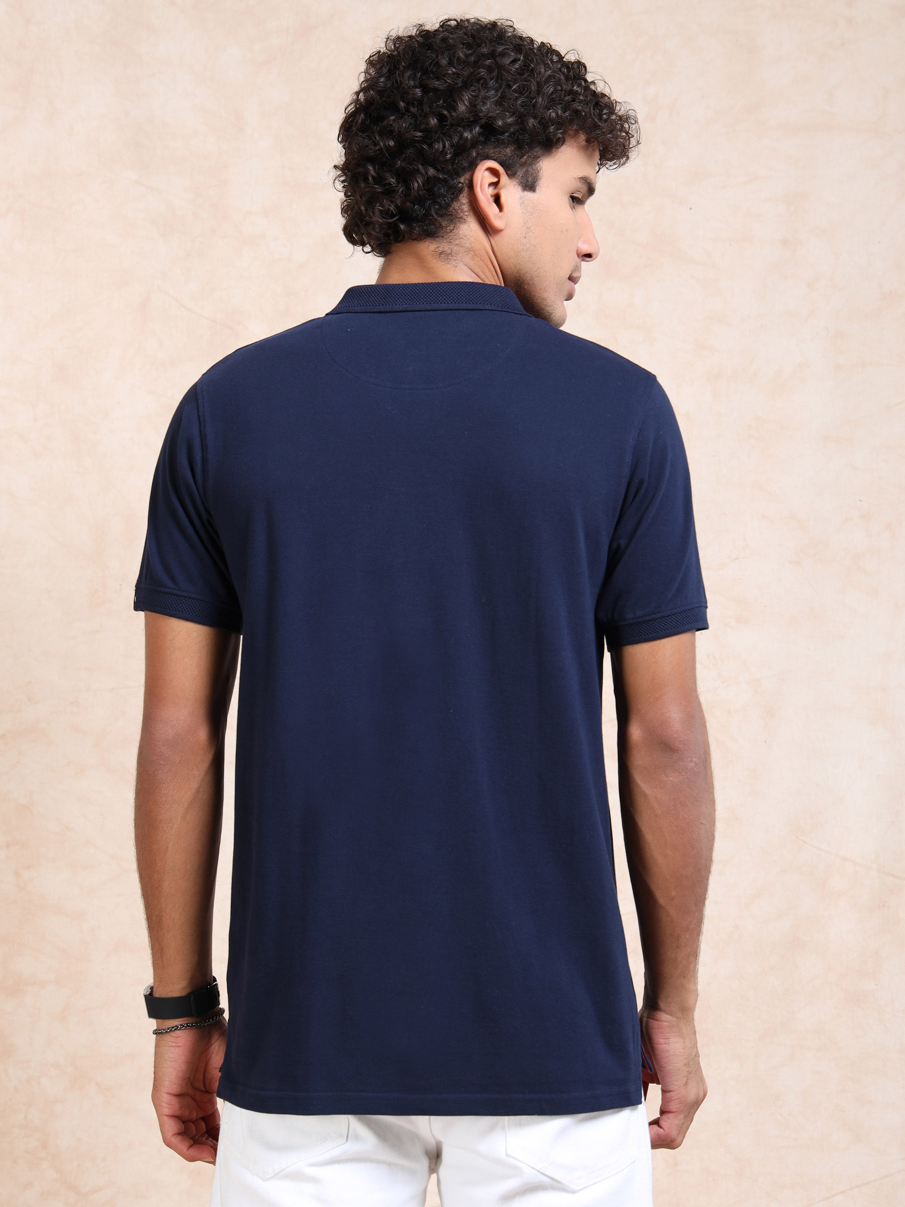 MEN'S NAVY SLIM FIT POLO TSHIRT