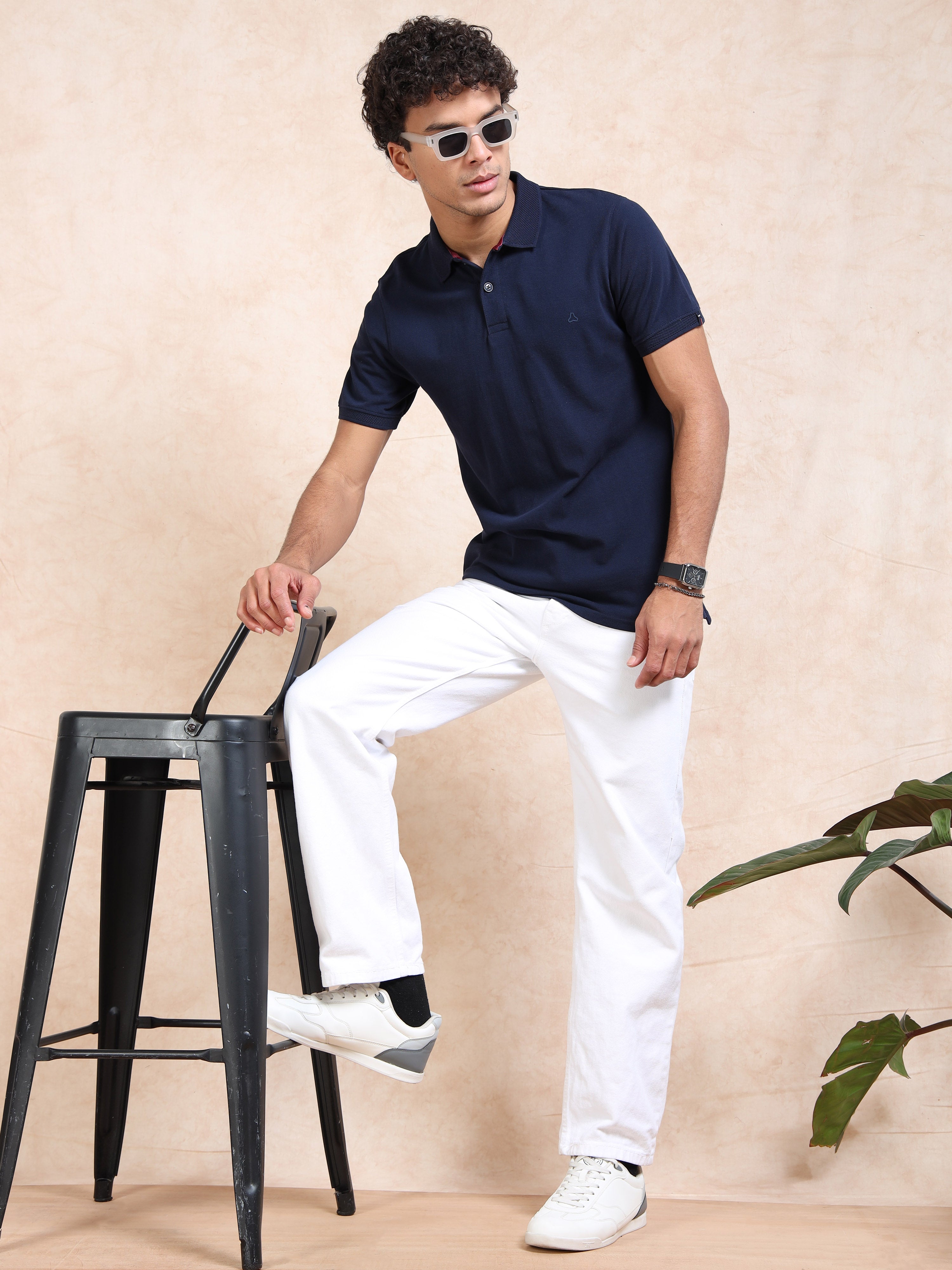 MEN'S NAVY SLIM FIT POLO TSHIRT
