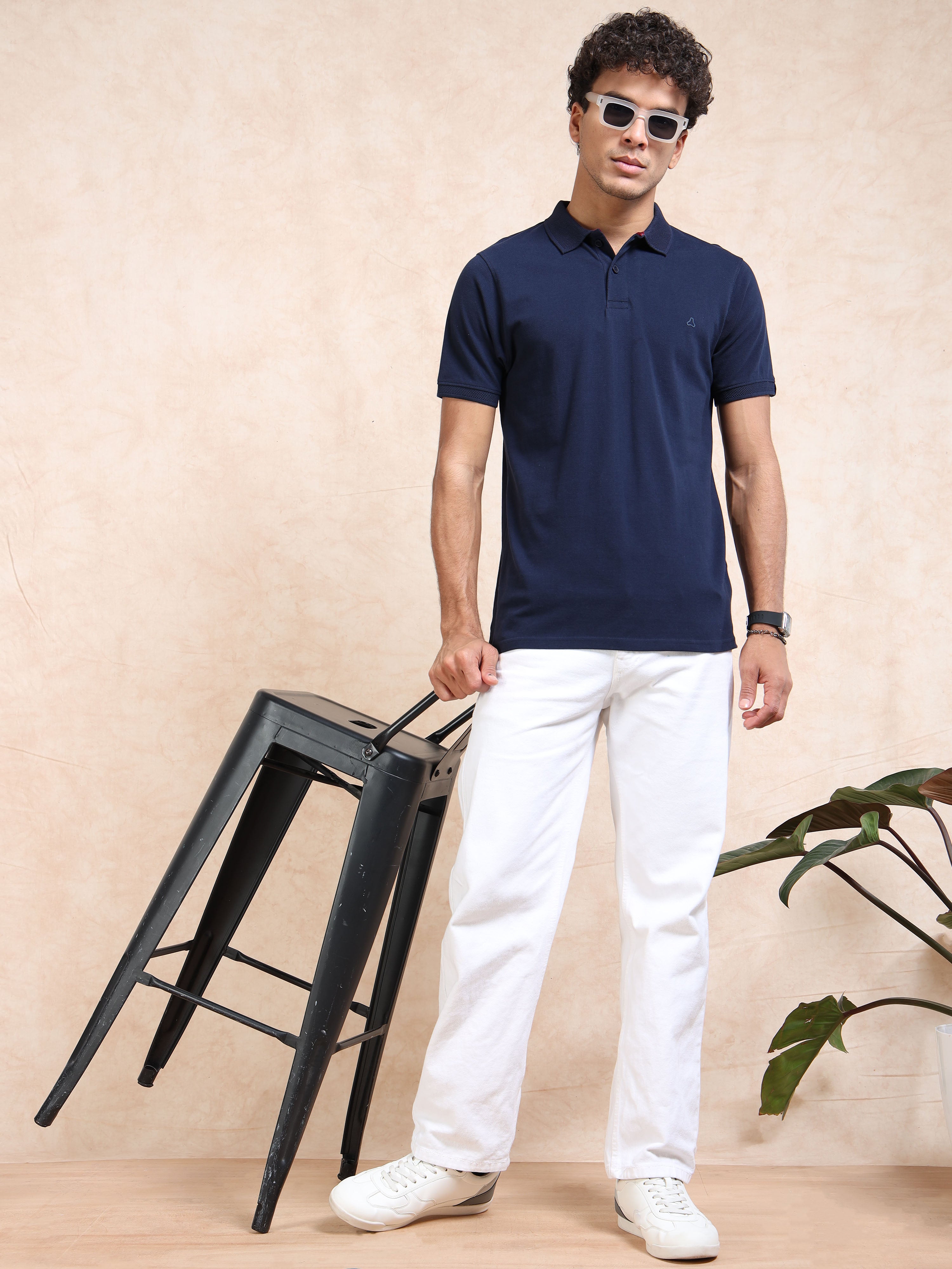 MEN'S NAVY SLIM FIT POLO TSHIRT