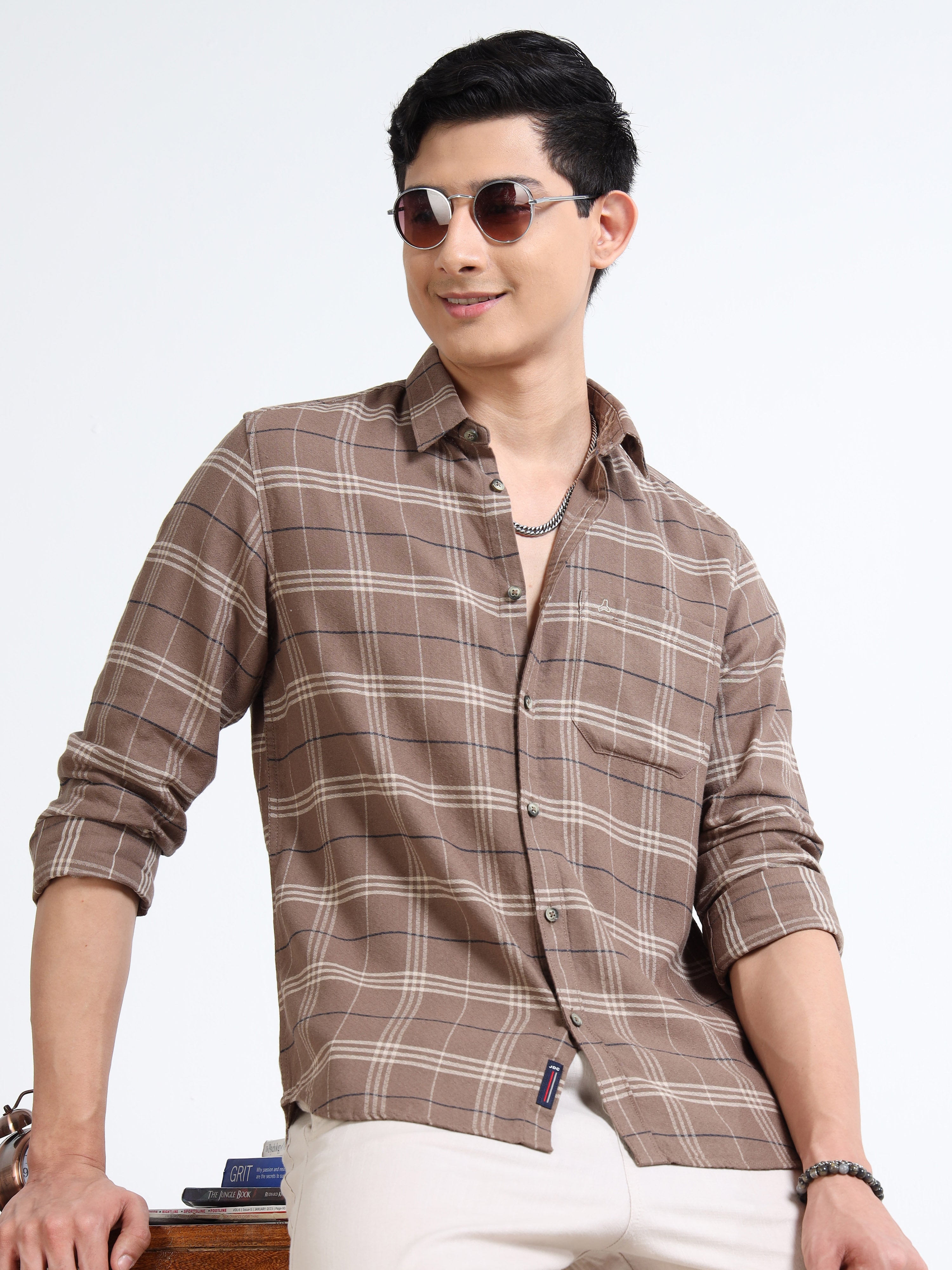 MEN'S BISCUT CHECKS SLIM FIT SHIRT
