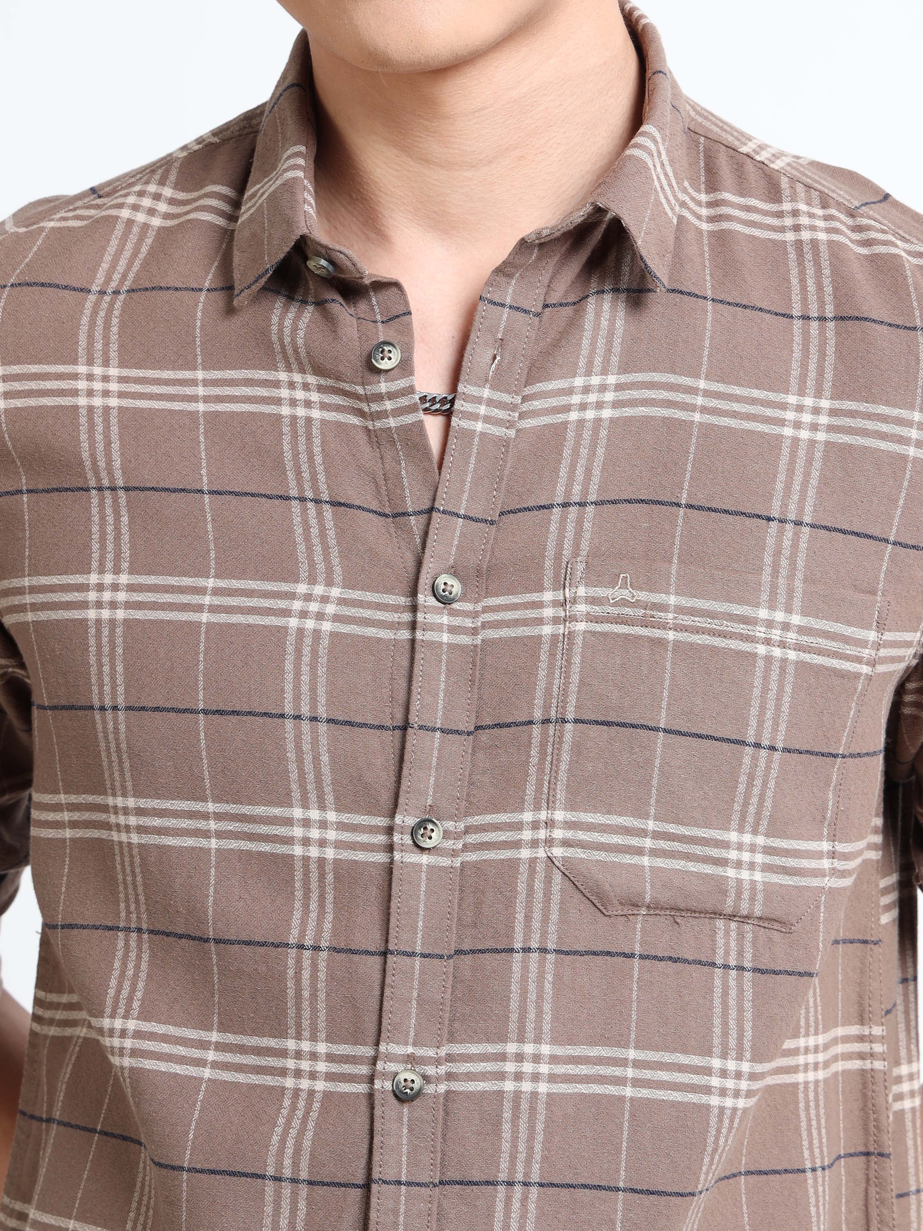 MEN'S BISCUT CHECKS SLIM FIT SHIRT