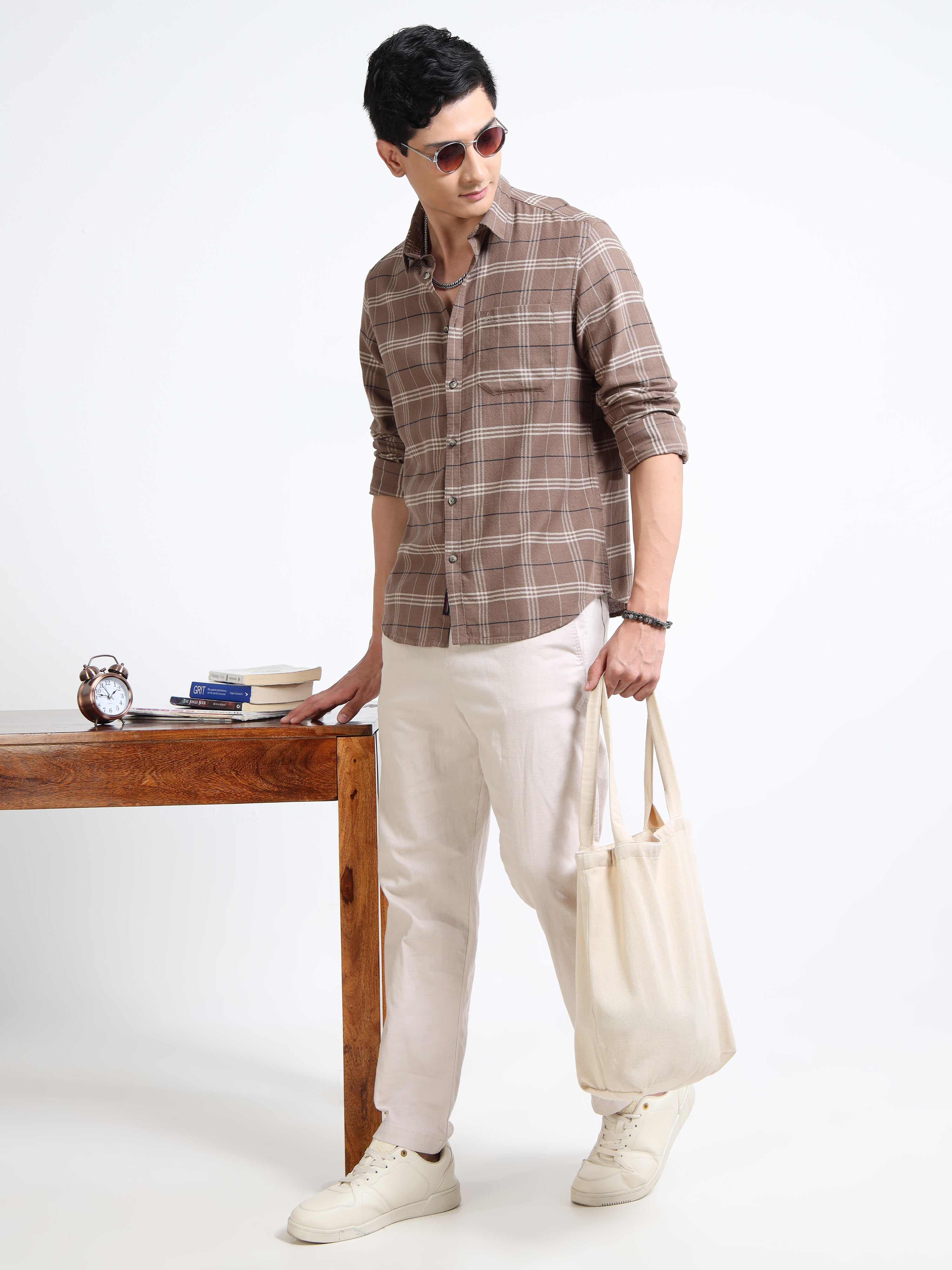 MEN'S BISCUT CHECKS SLIM FIT SHIRT