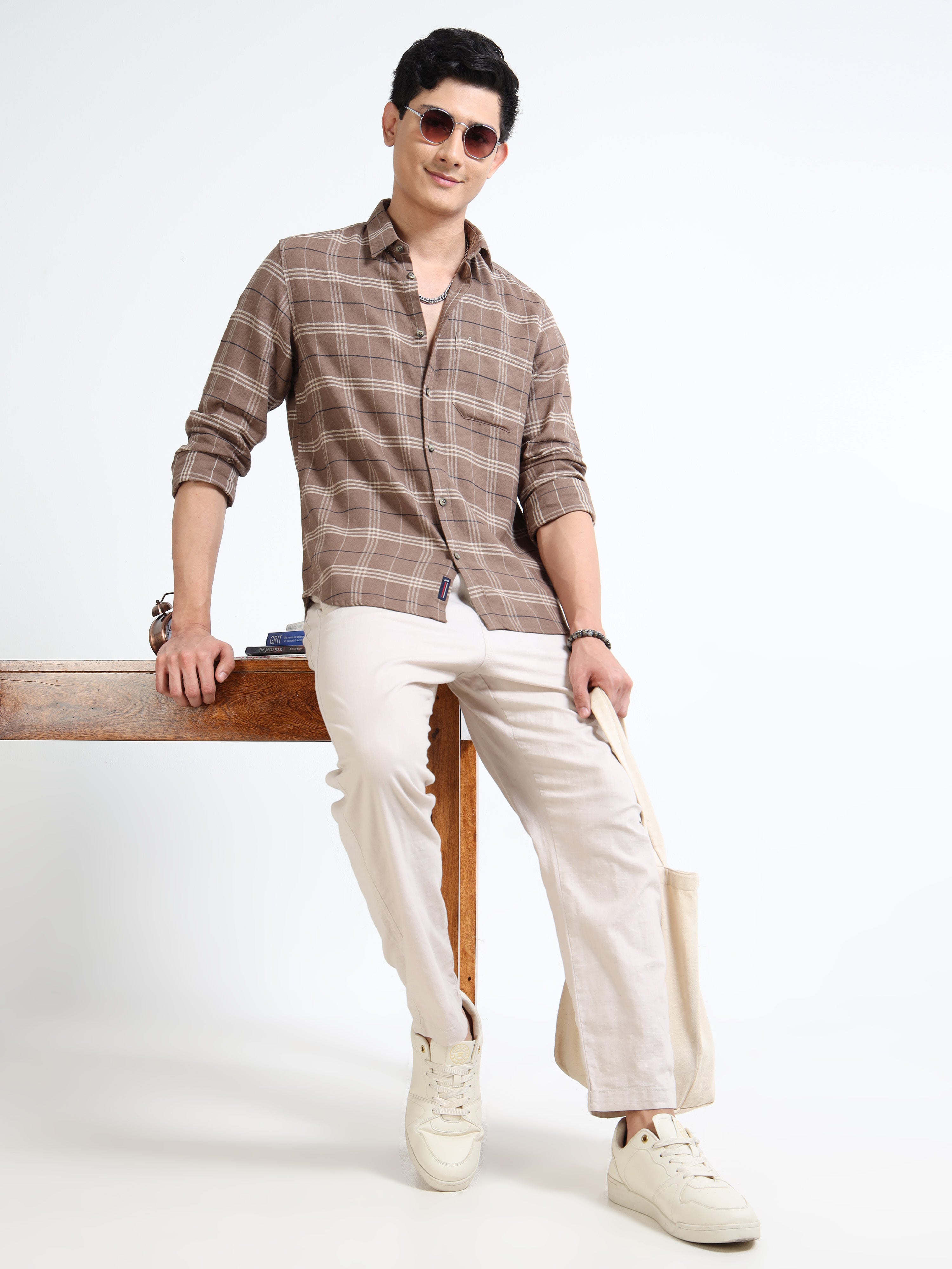 MEN'S BISCUT CHECKS SLIM FIT SHIRT