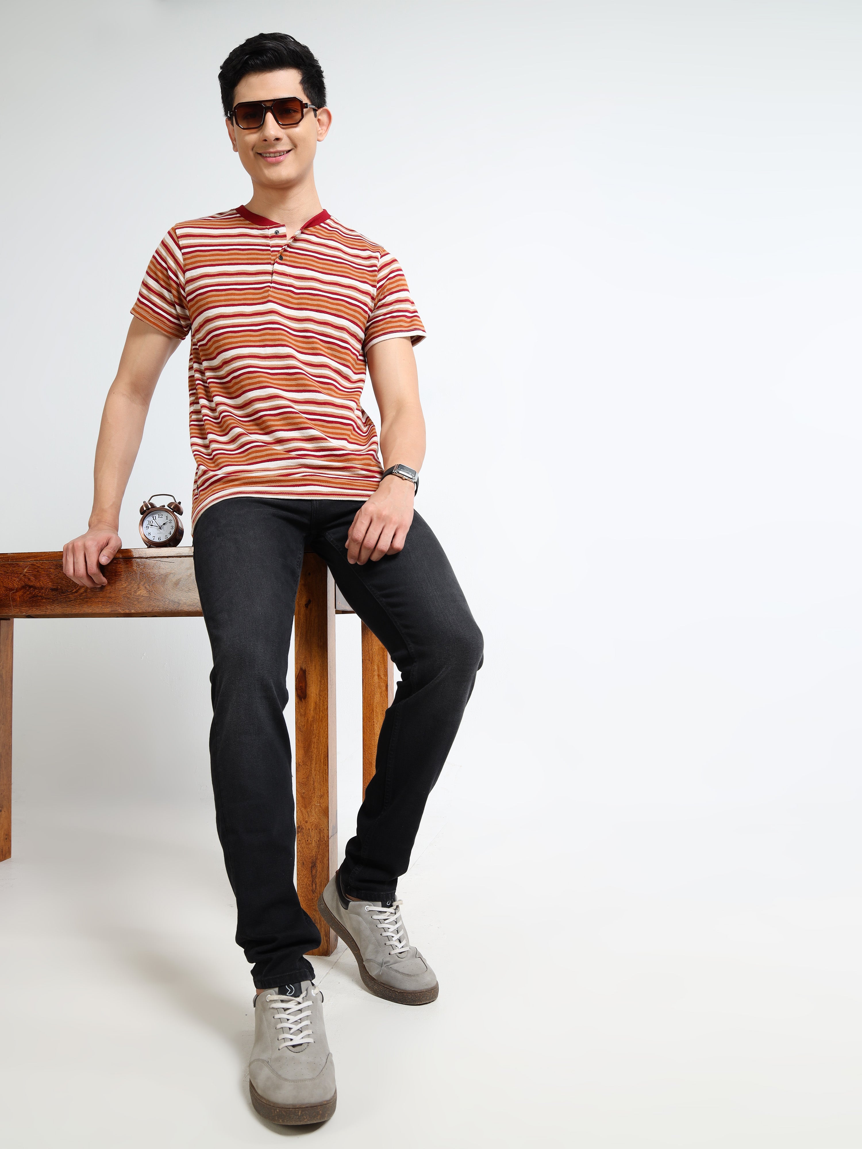 MEN'S BROWN SLIM FIT T SHIRT