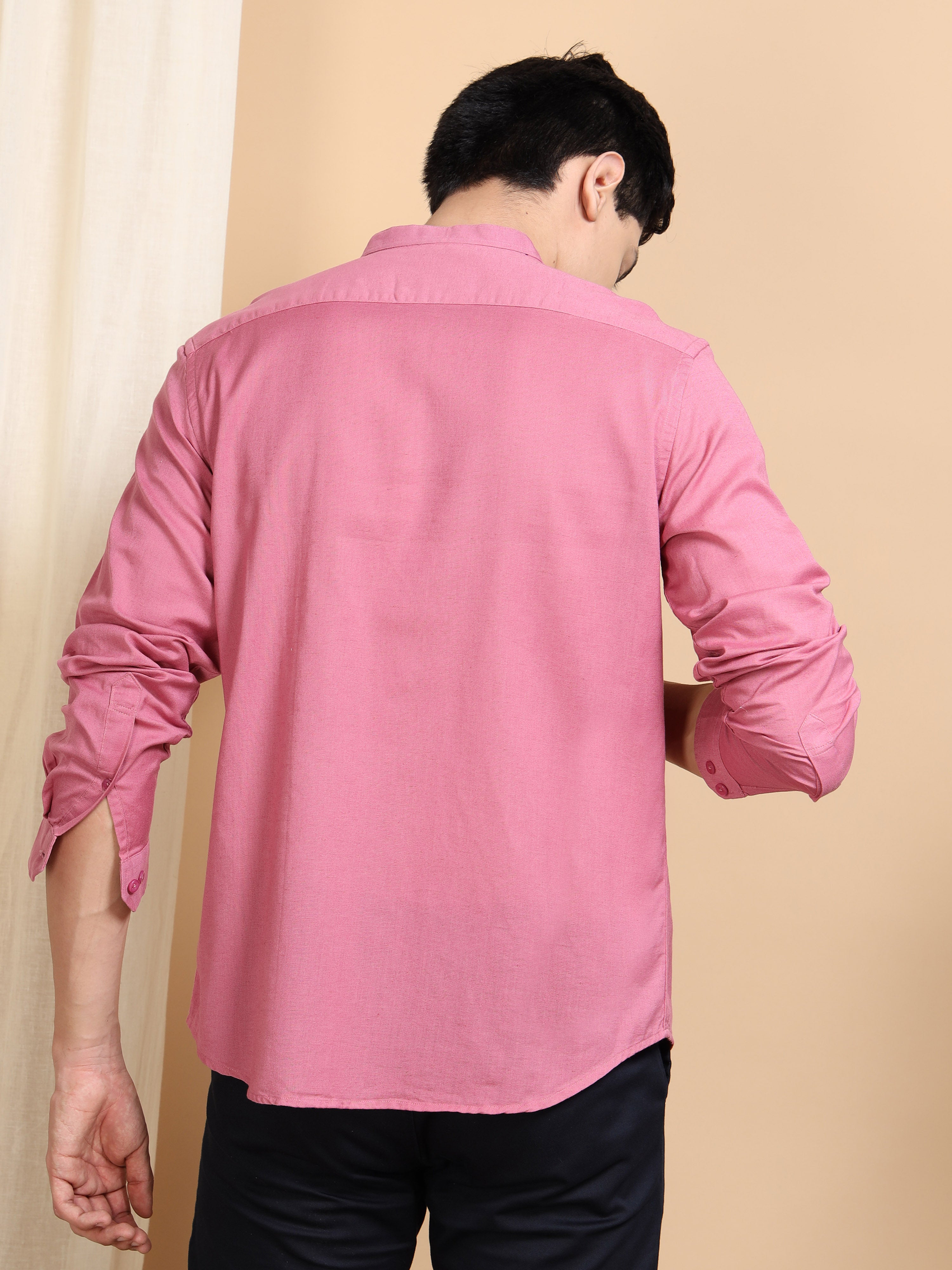 MEN'S TERRACOTA SOLID SLIM FIT SHIRT