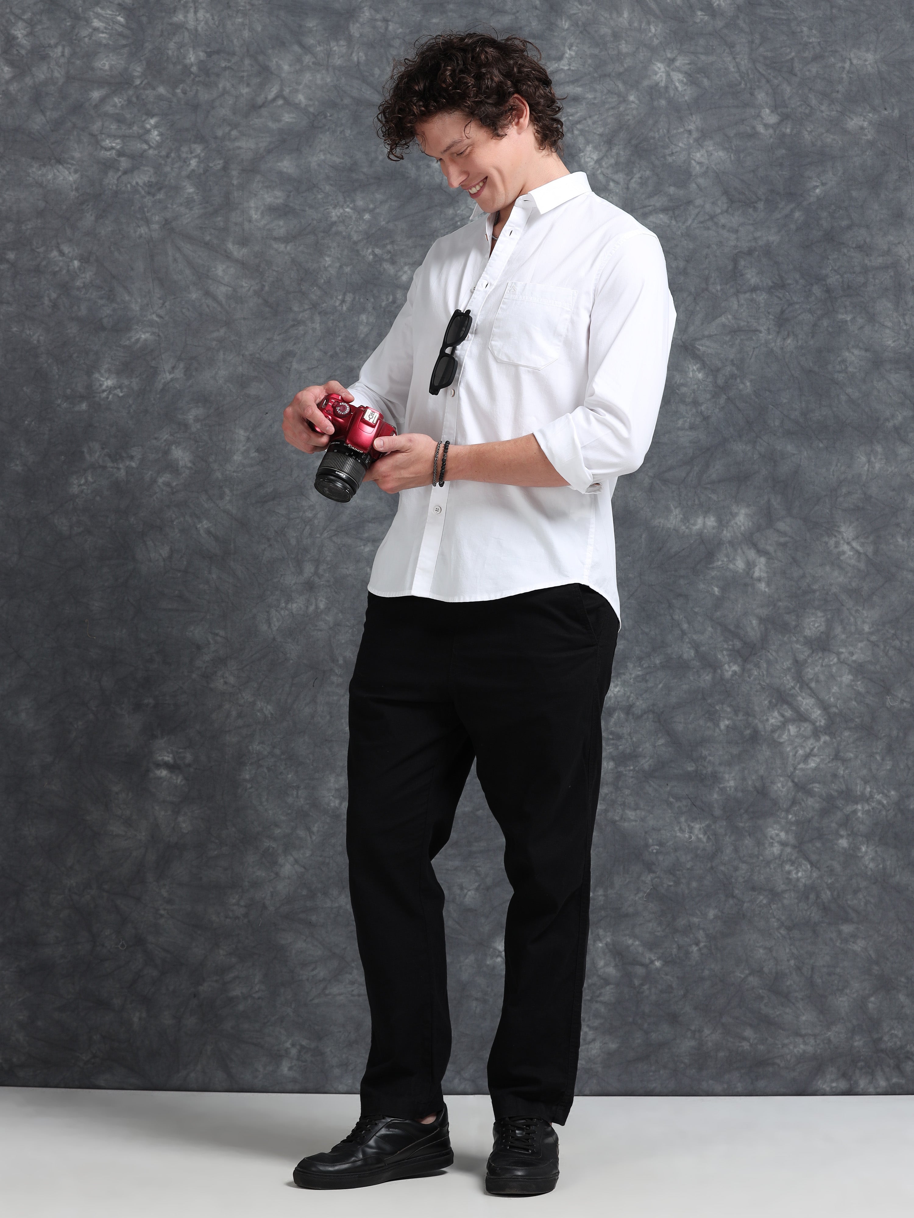 MEN'S WHITE SOLID SLIM FIT SHIRT
