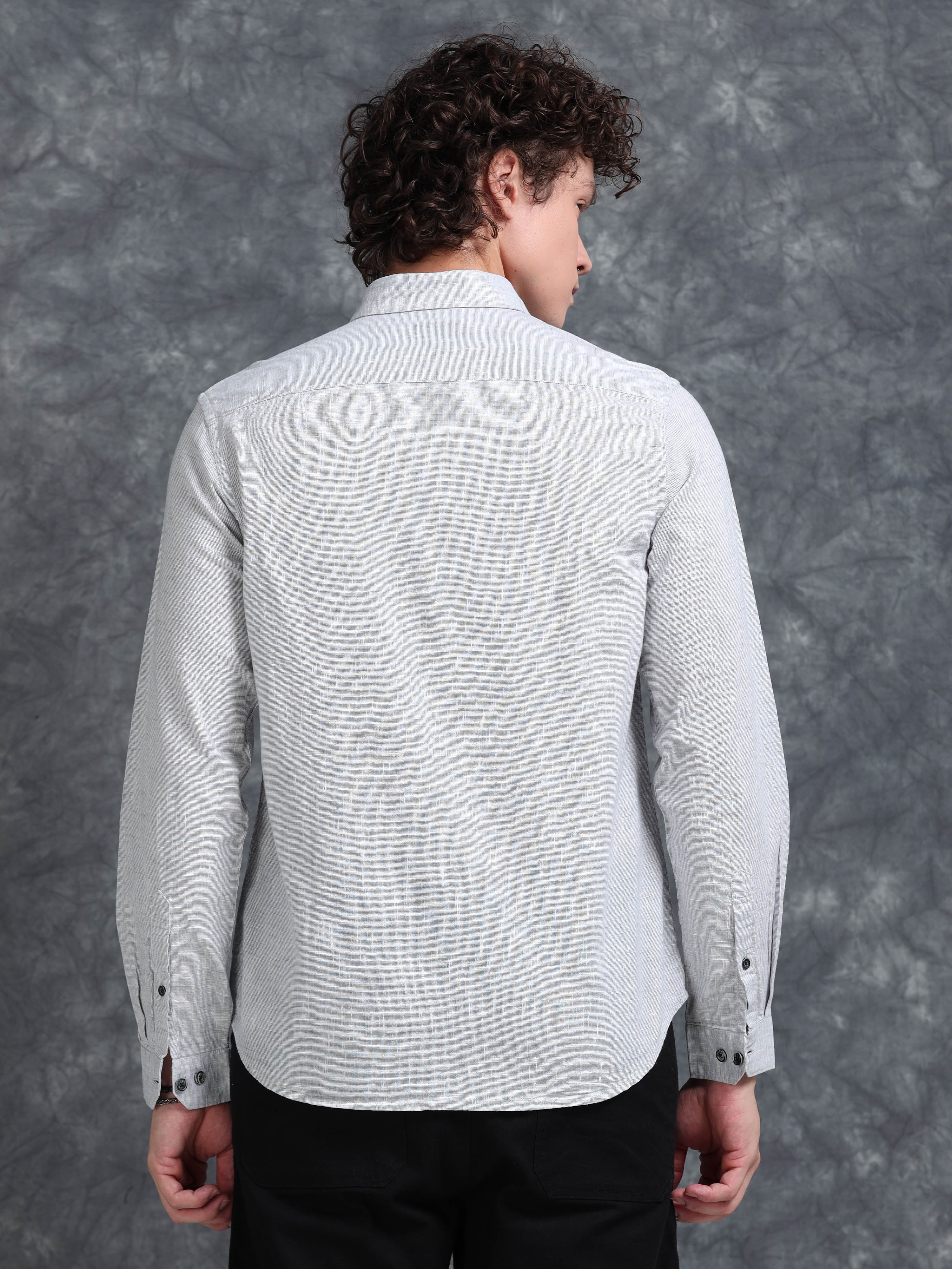 MEN'S ASH SOLID SLIM FIT SHIRT