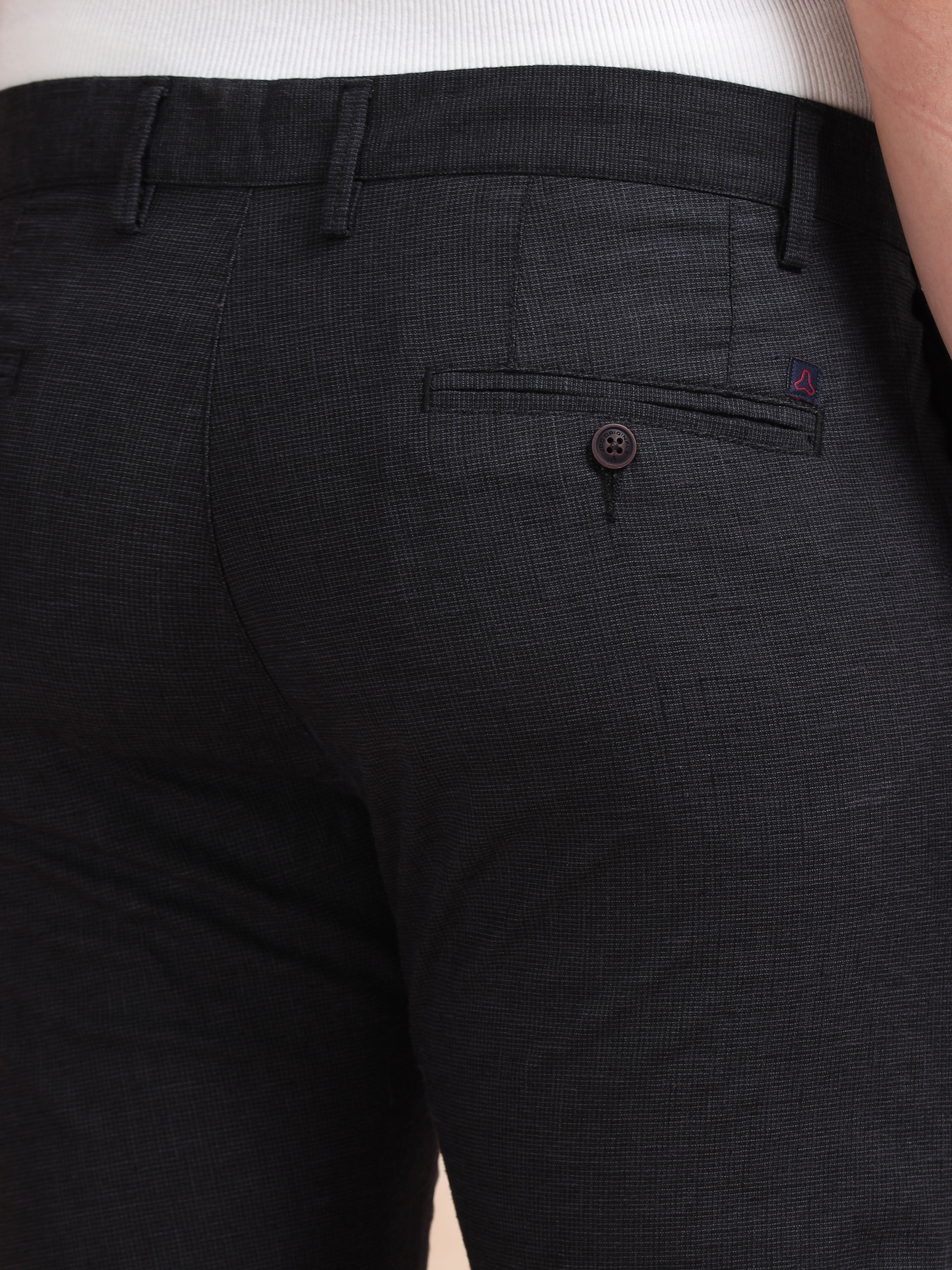 MEN'S BLACK SOLID SLIM FIT TROUSER