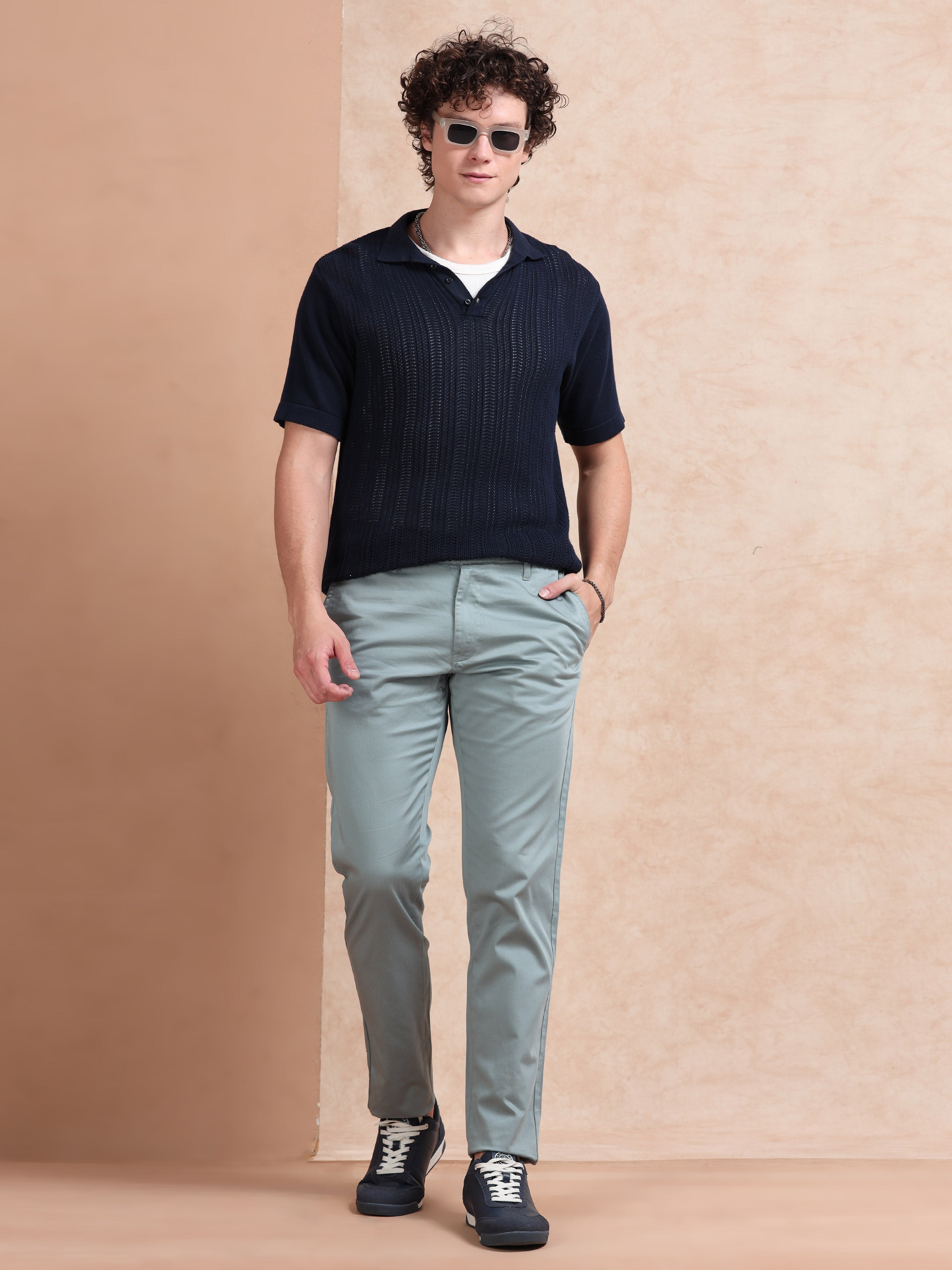 MEN'S B.AQUA SOLID SLIM FIT TROUSER