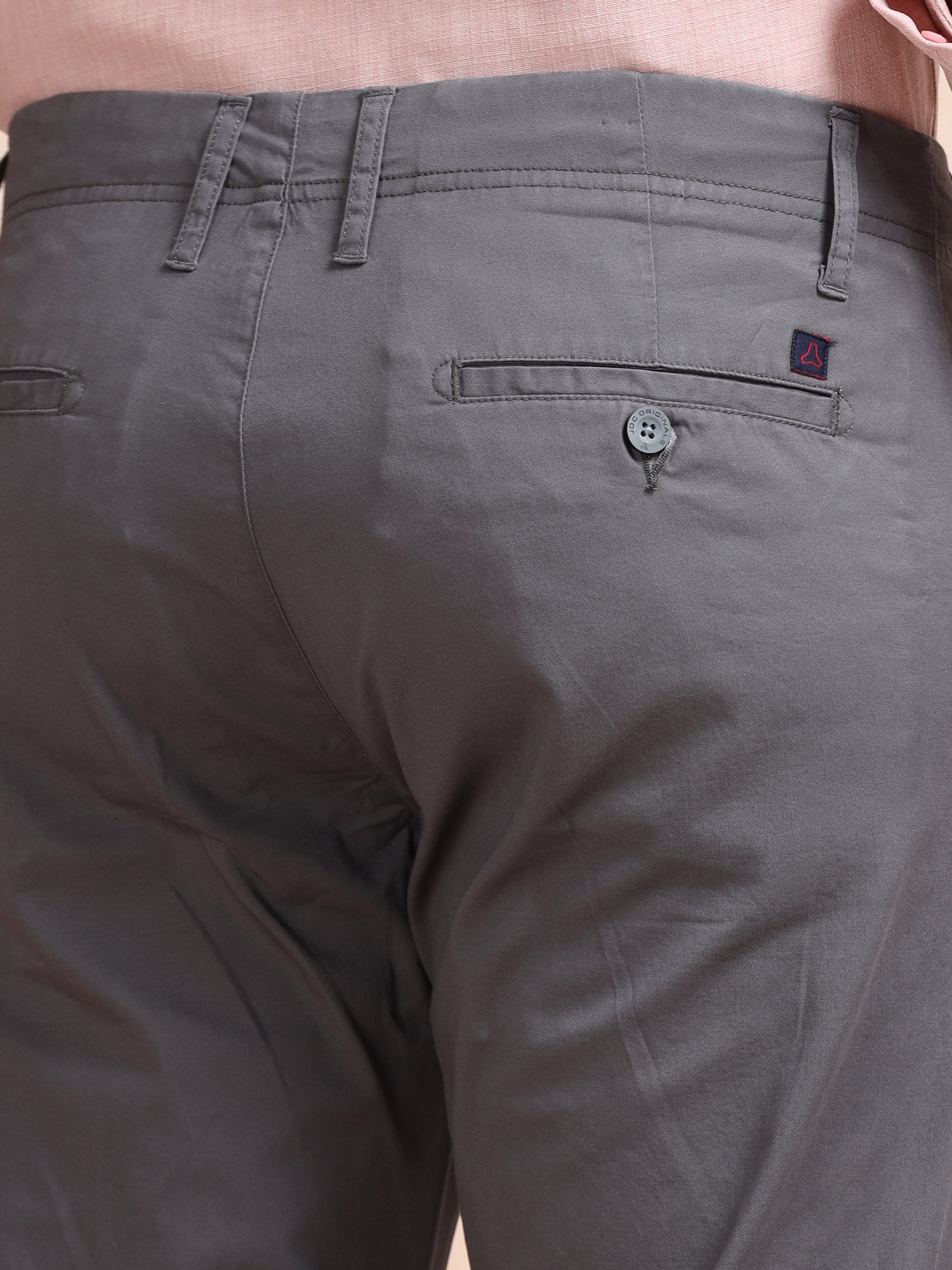 MEN'S DK.GREY SOLID SLIM FIT TROUSER