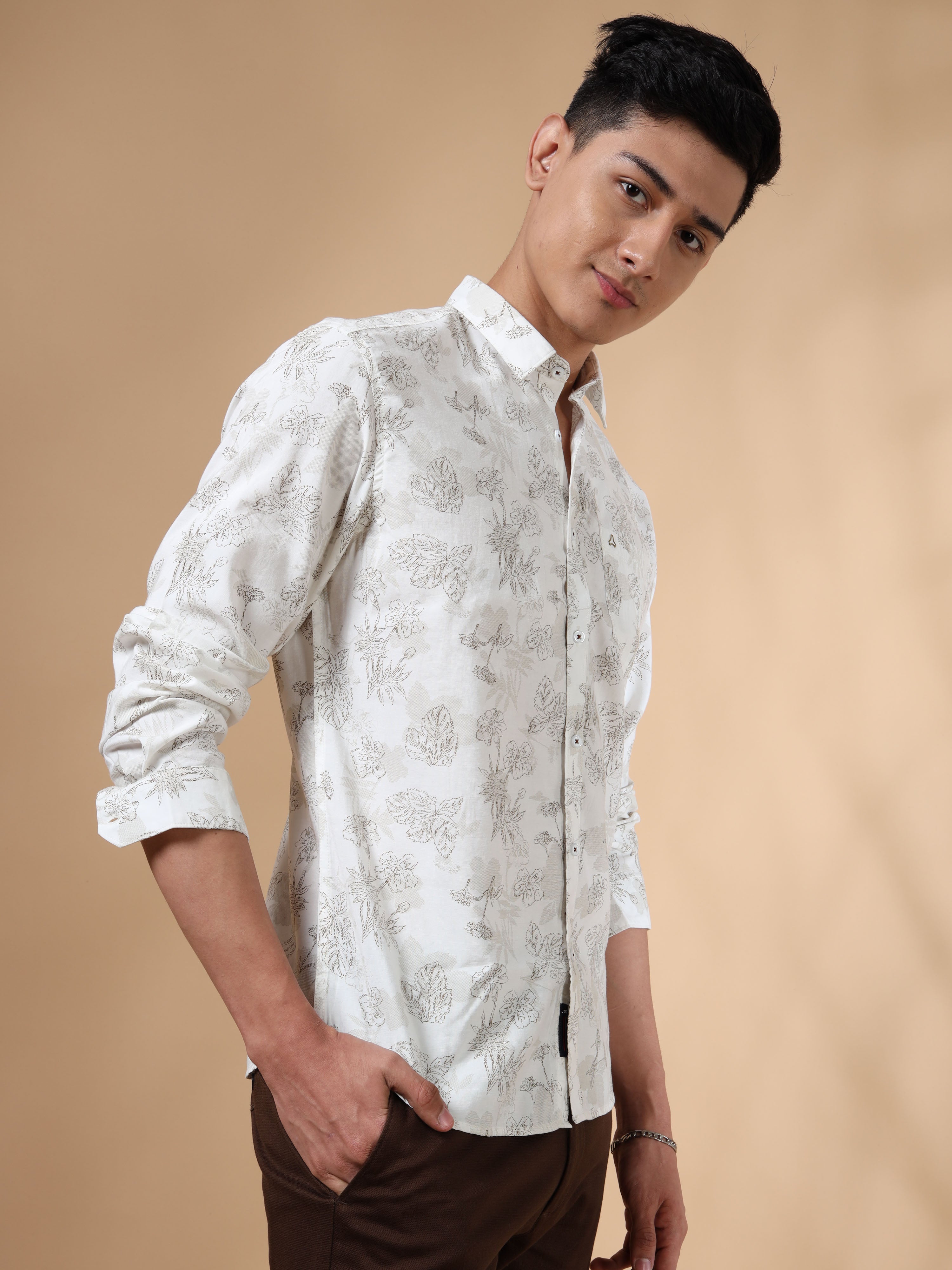 MEN'S COPPER PRINT SLIM FIT SHIRT