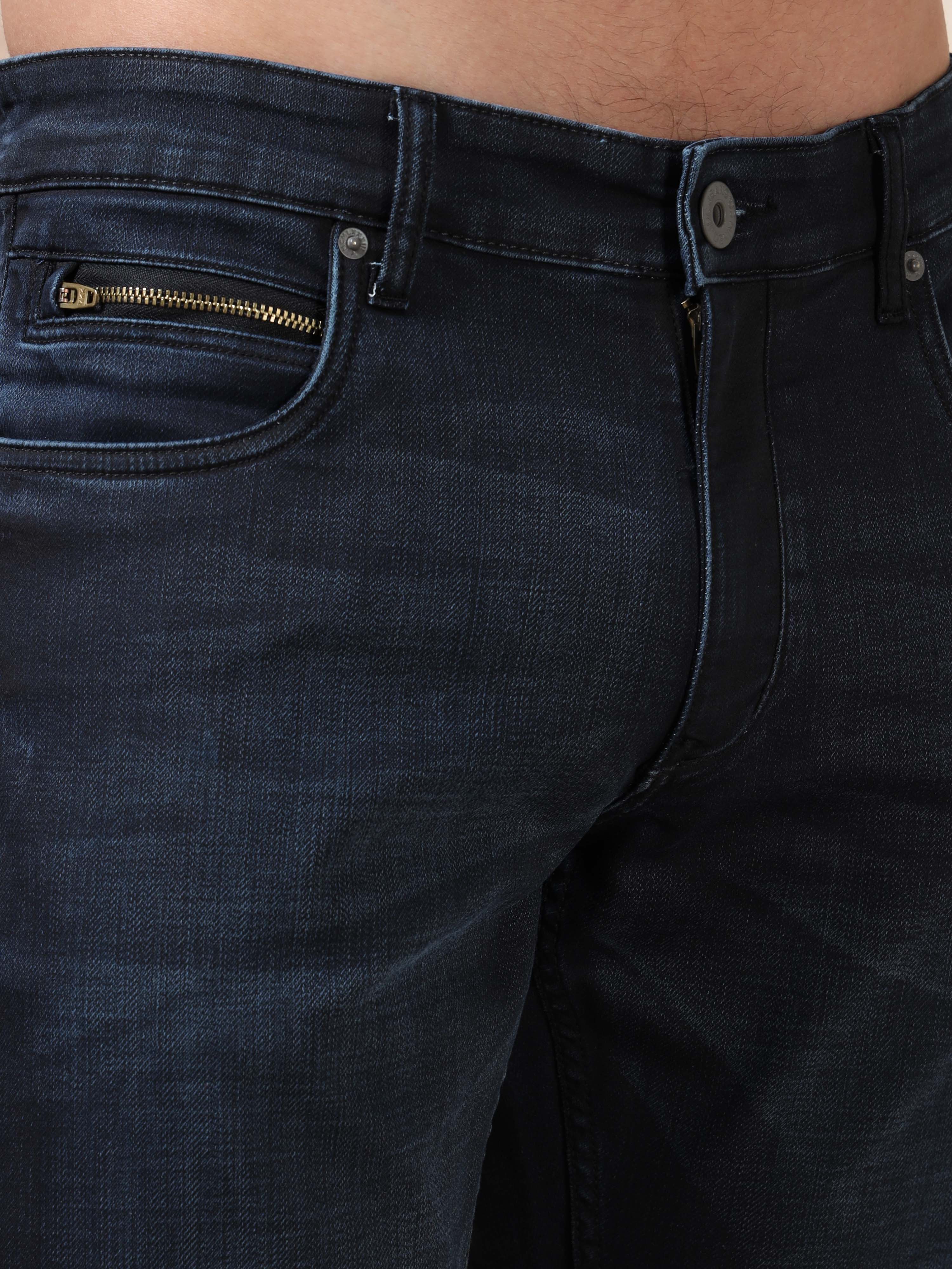 MEN'S BLACK SOLID SLIM FIT JEANS