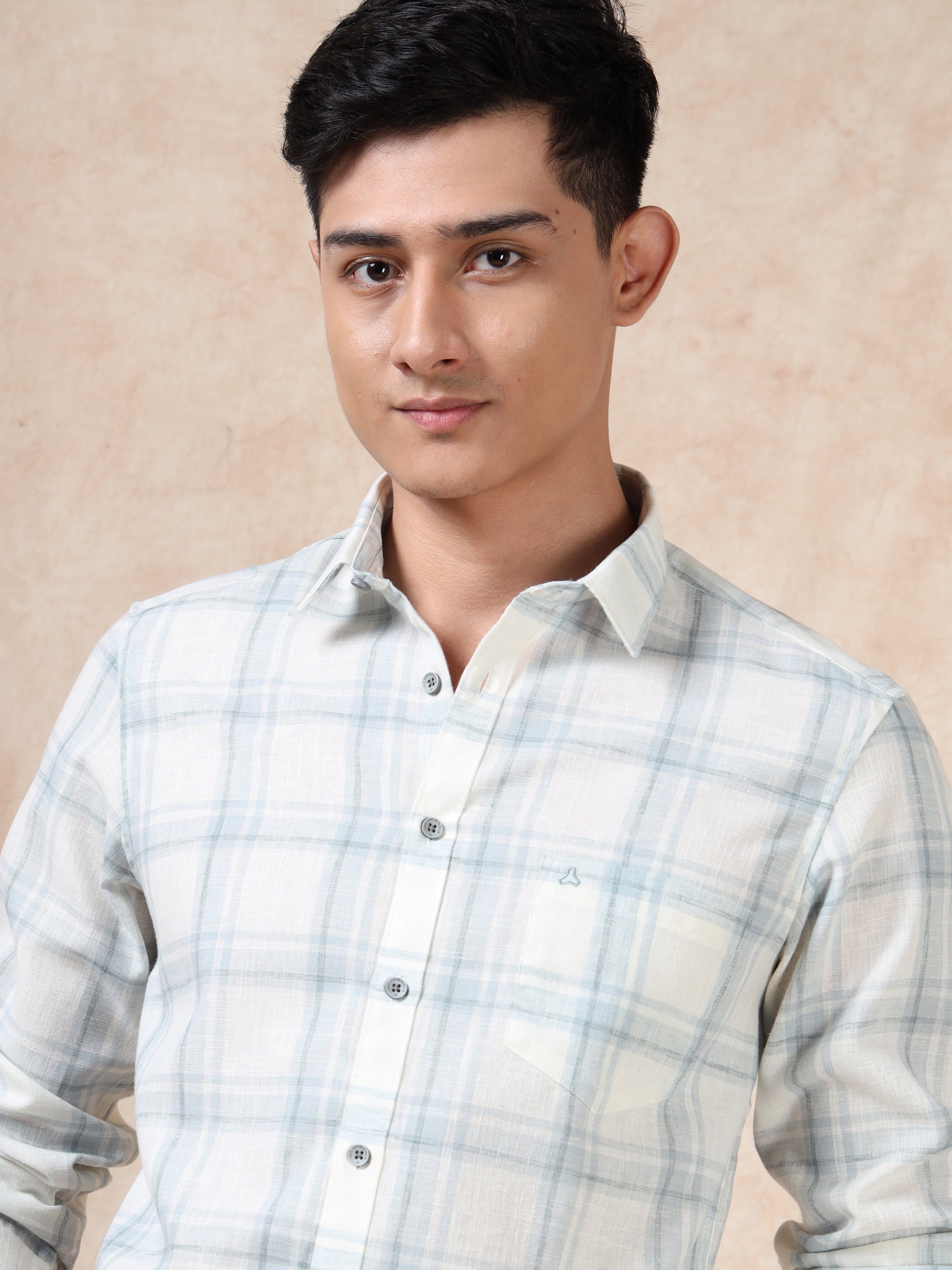 MEN'S BLUE CHECKS SLIM FIT SHIRT