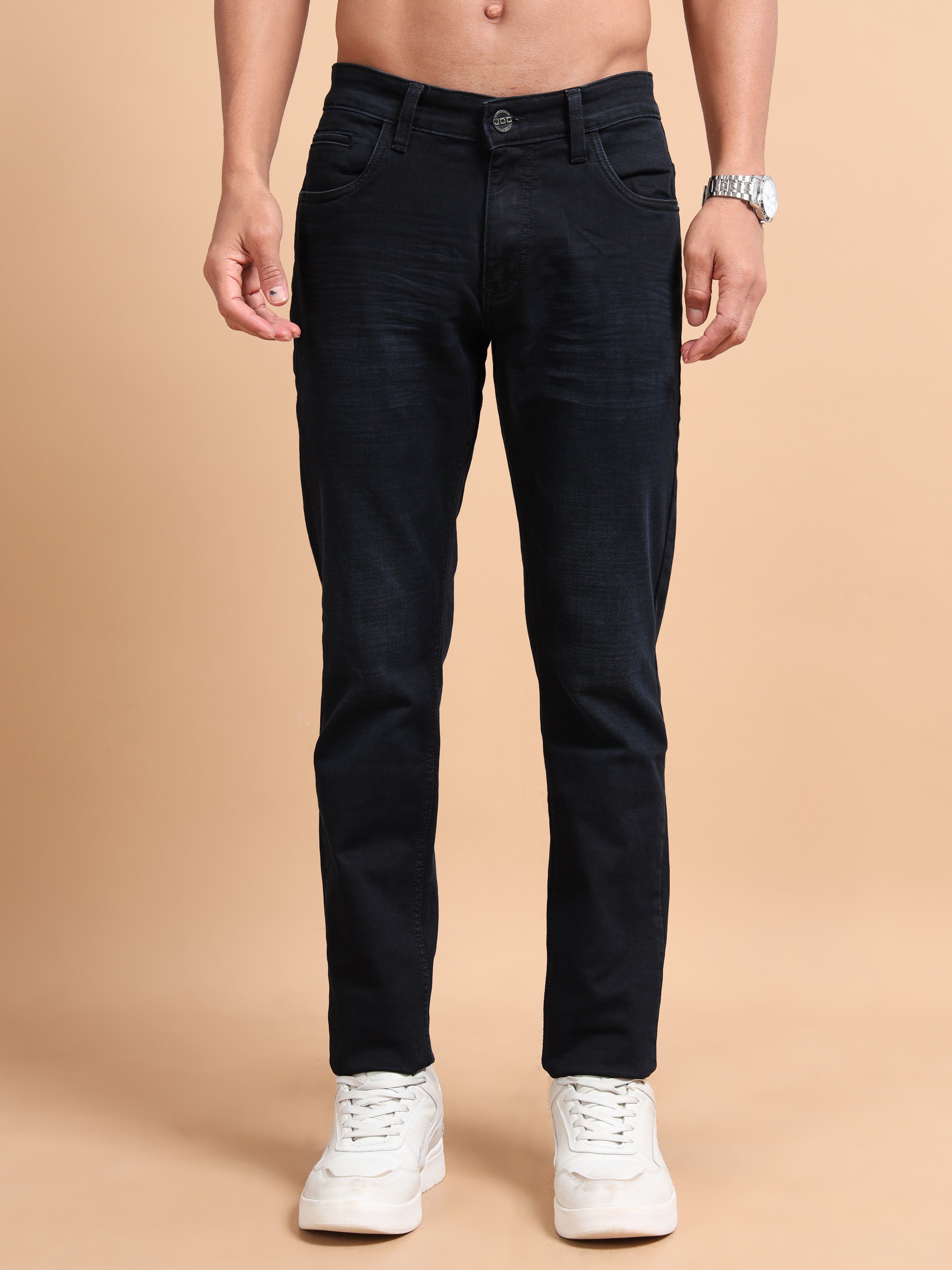 MEN'S DK.INDIGO SOLID SLIM FIT JEANS