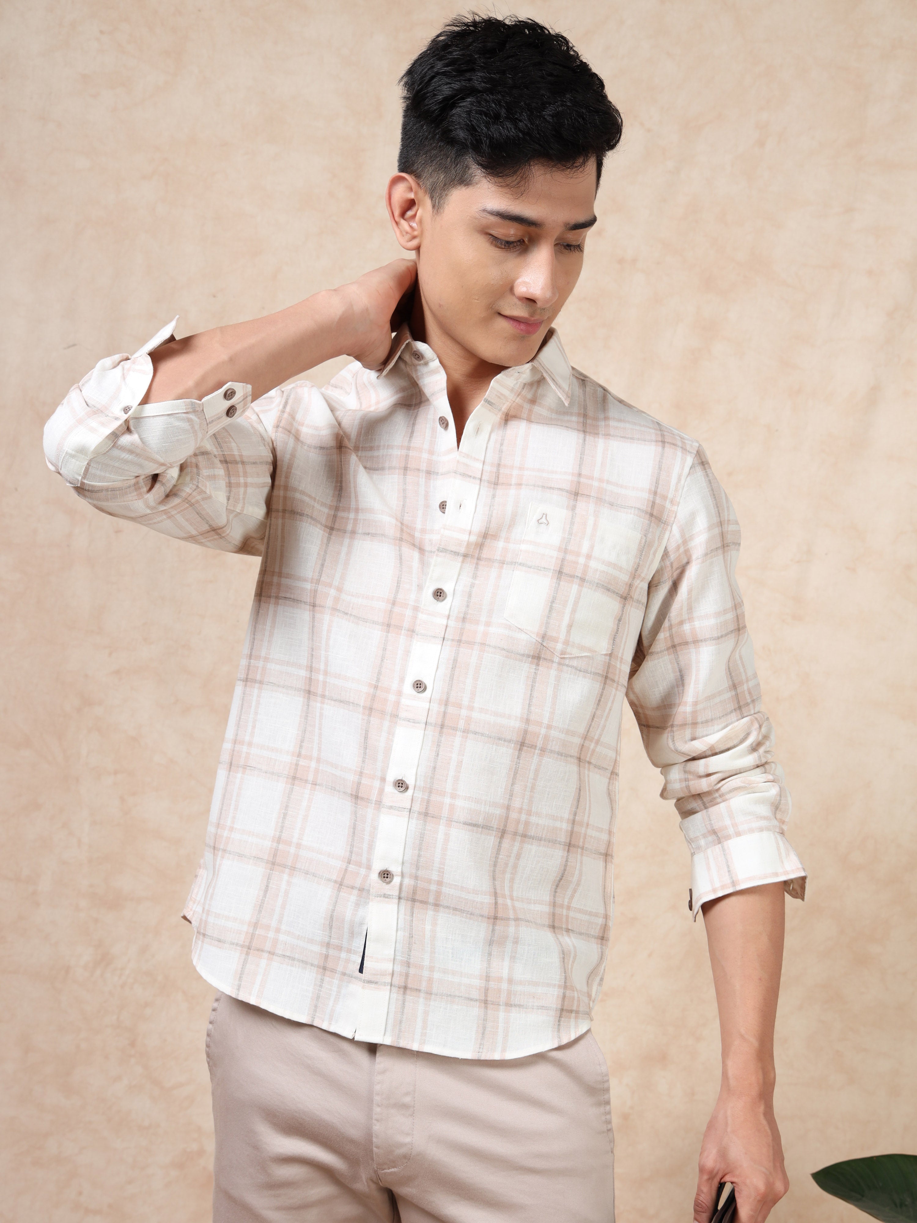 MEN'S BISCUT CHECKS SLIM FIT SHIRT