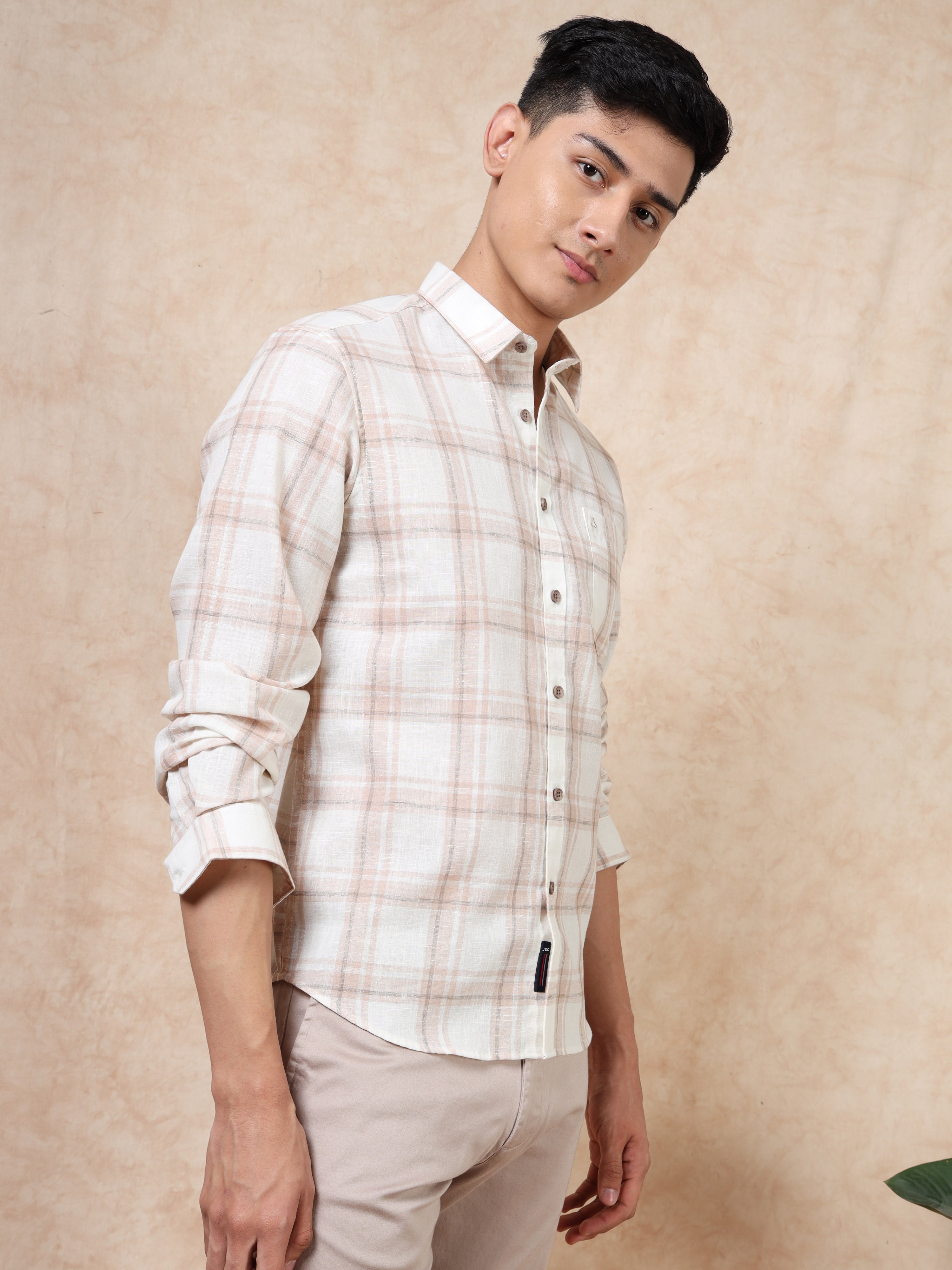 MEN'S BISCUT CHECKS SLIM FIT SHIRT
