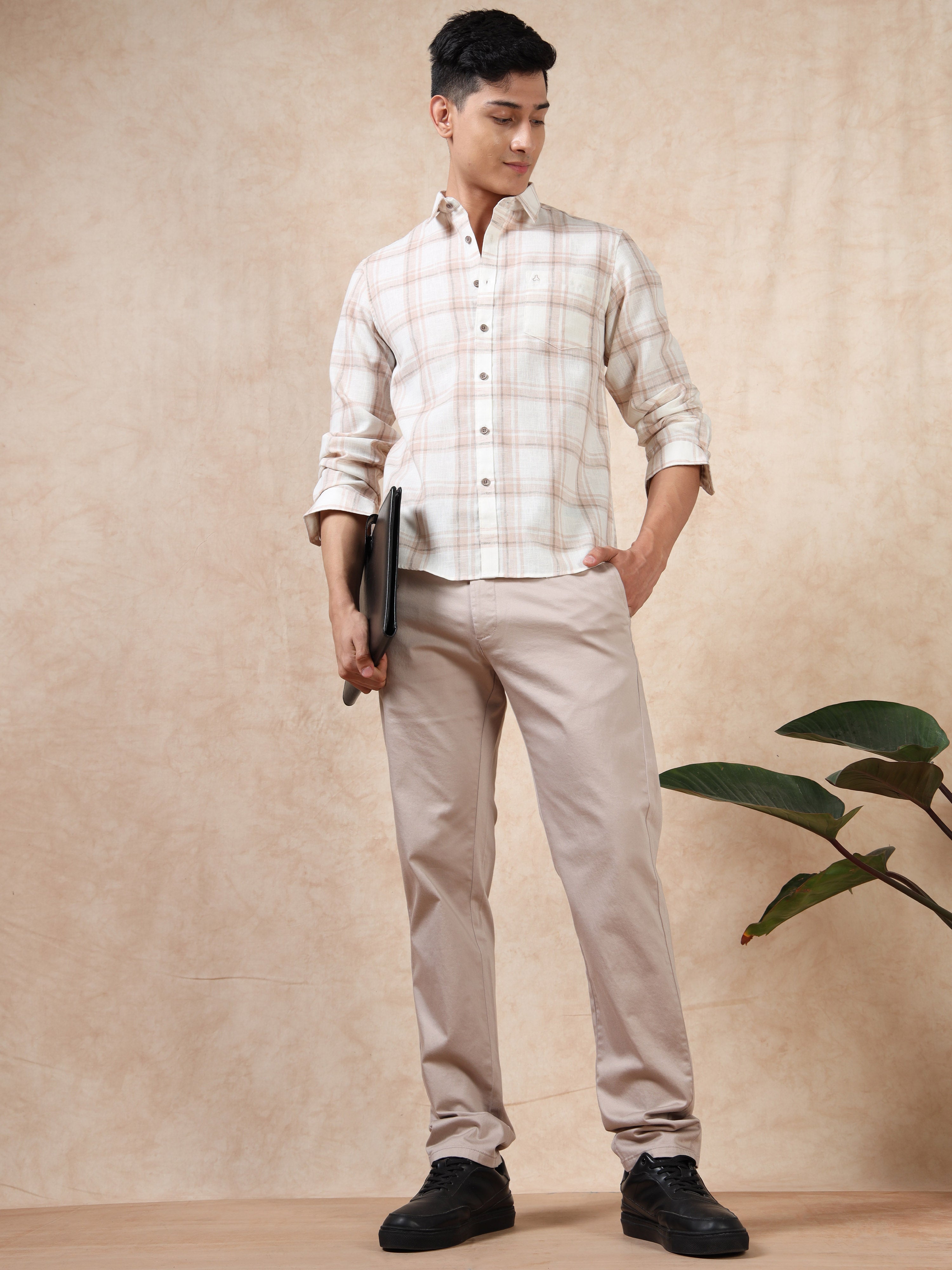 MEN'S BISCUT CHECKS SLIM FIT SHIRT