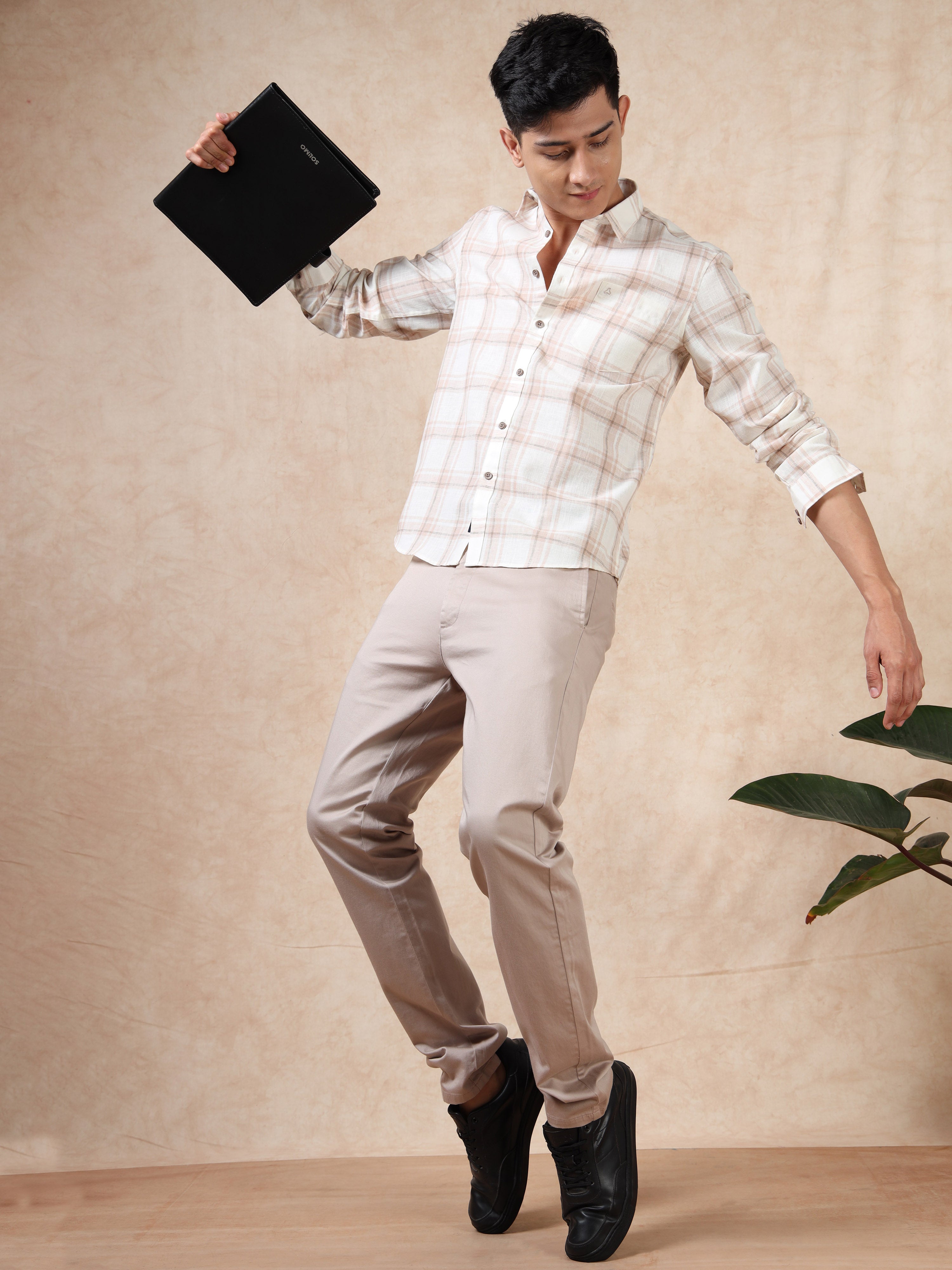 MEN'S BISCUT CHECKS SLIM FIT SHIRT