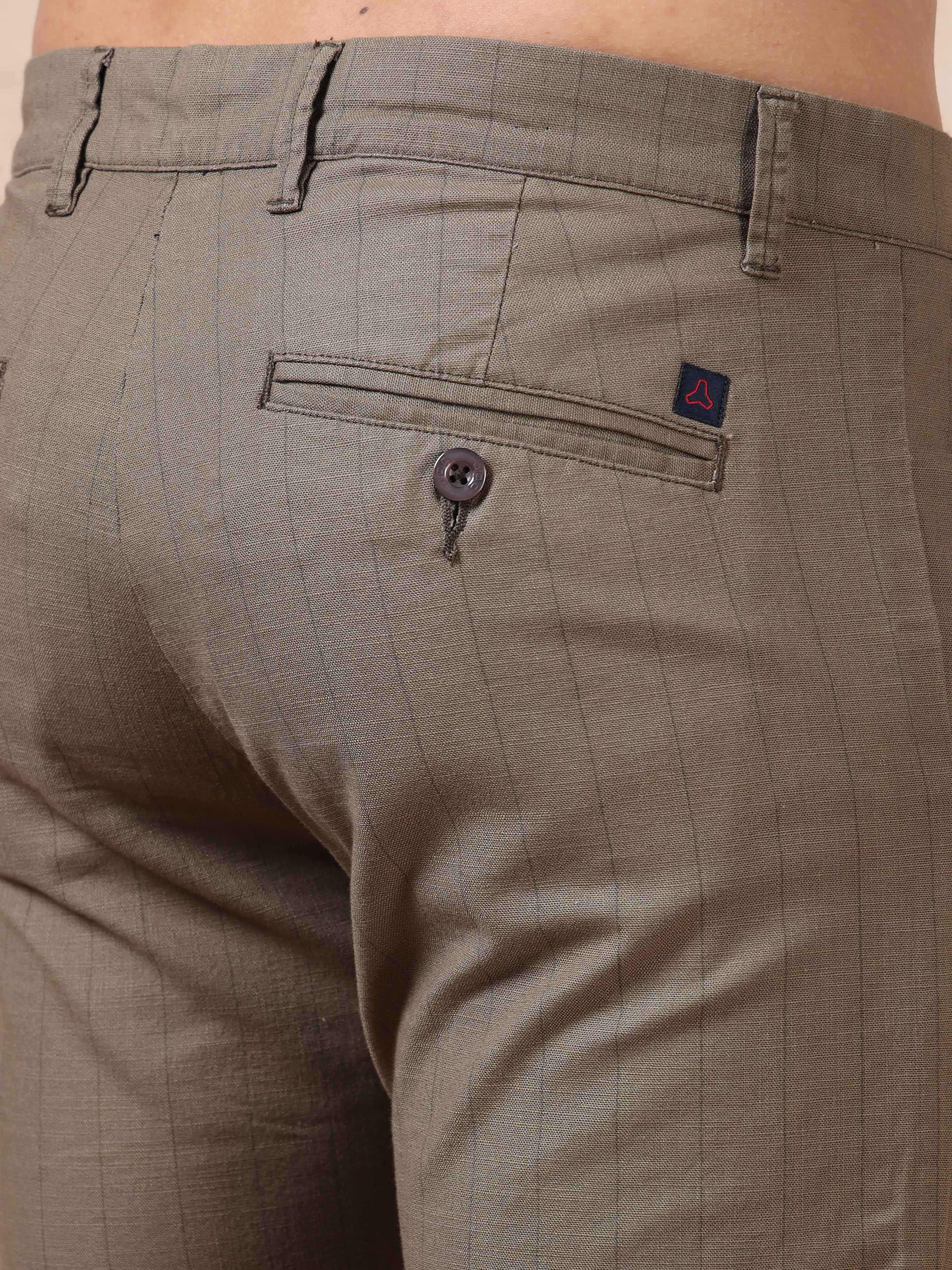 MEN'S MOUSE STRIPES SLIM FIT TROUSER