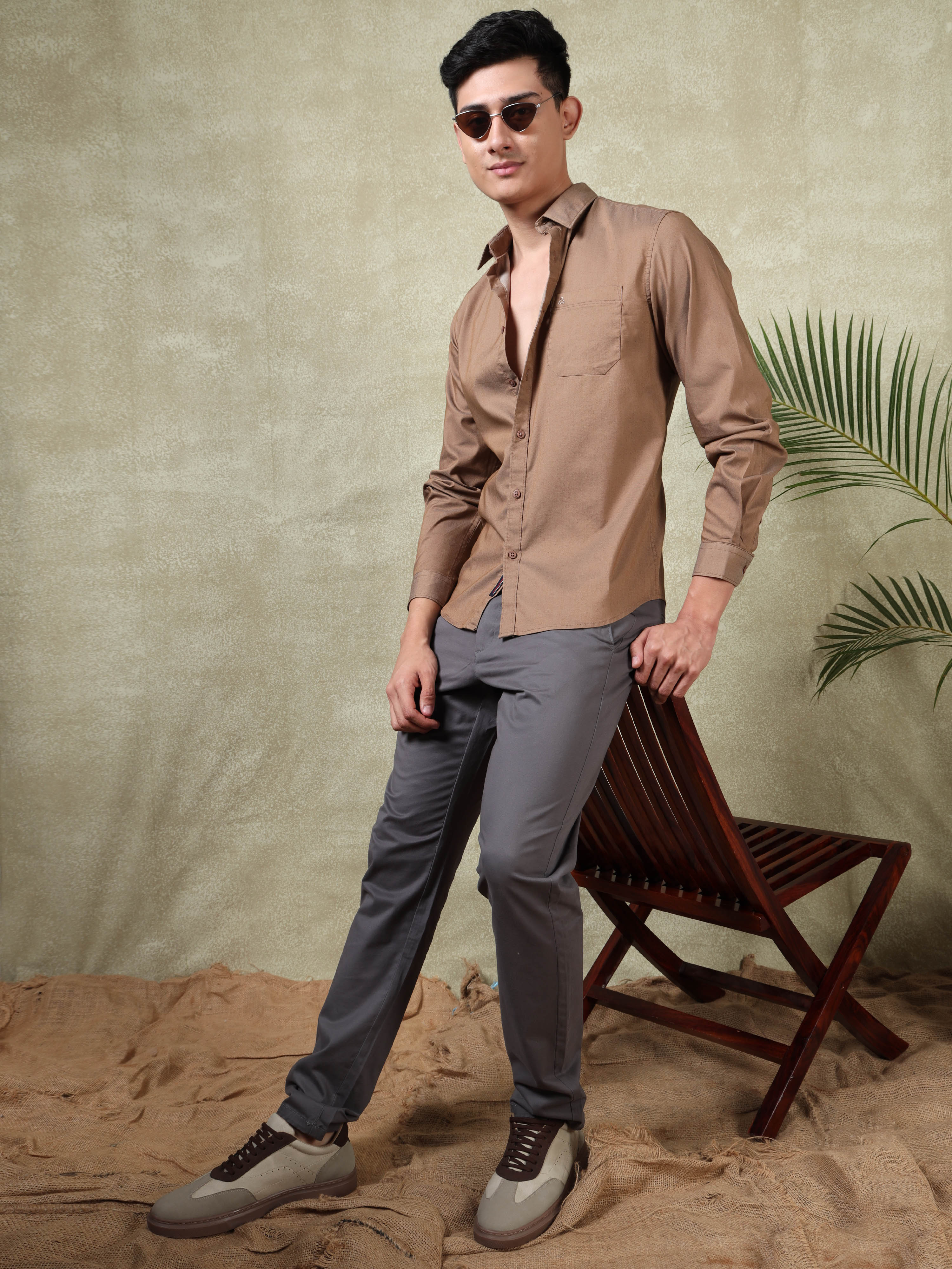 MEN'S COPPER SOLID SLIM FIT SHIRT