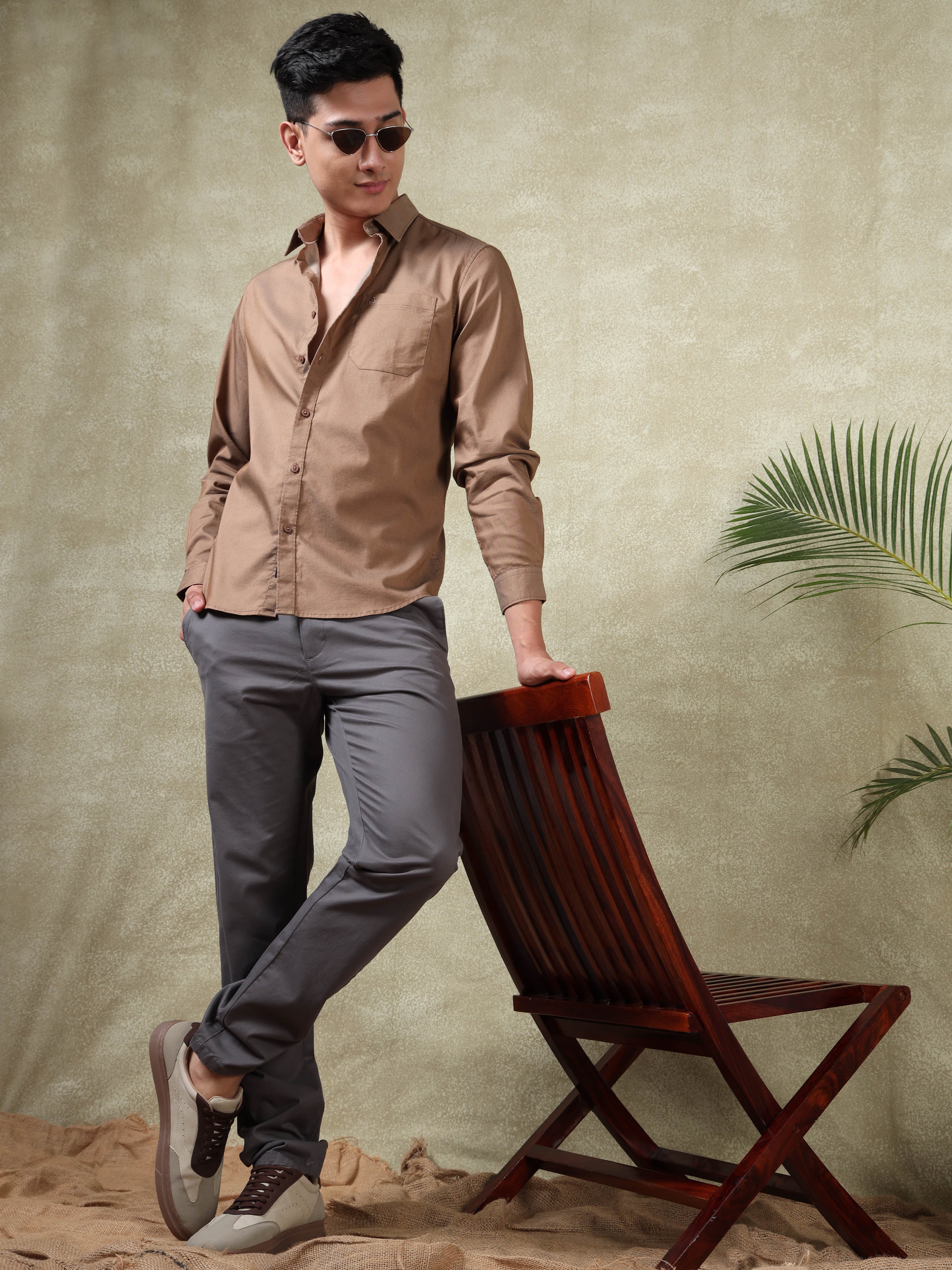 MEN'S COPPER SOLID SLIM FIT SHIRT