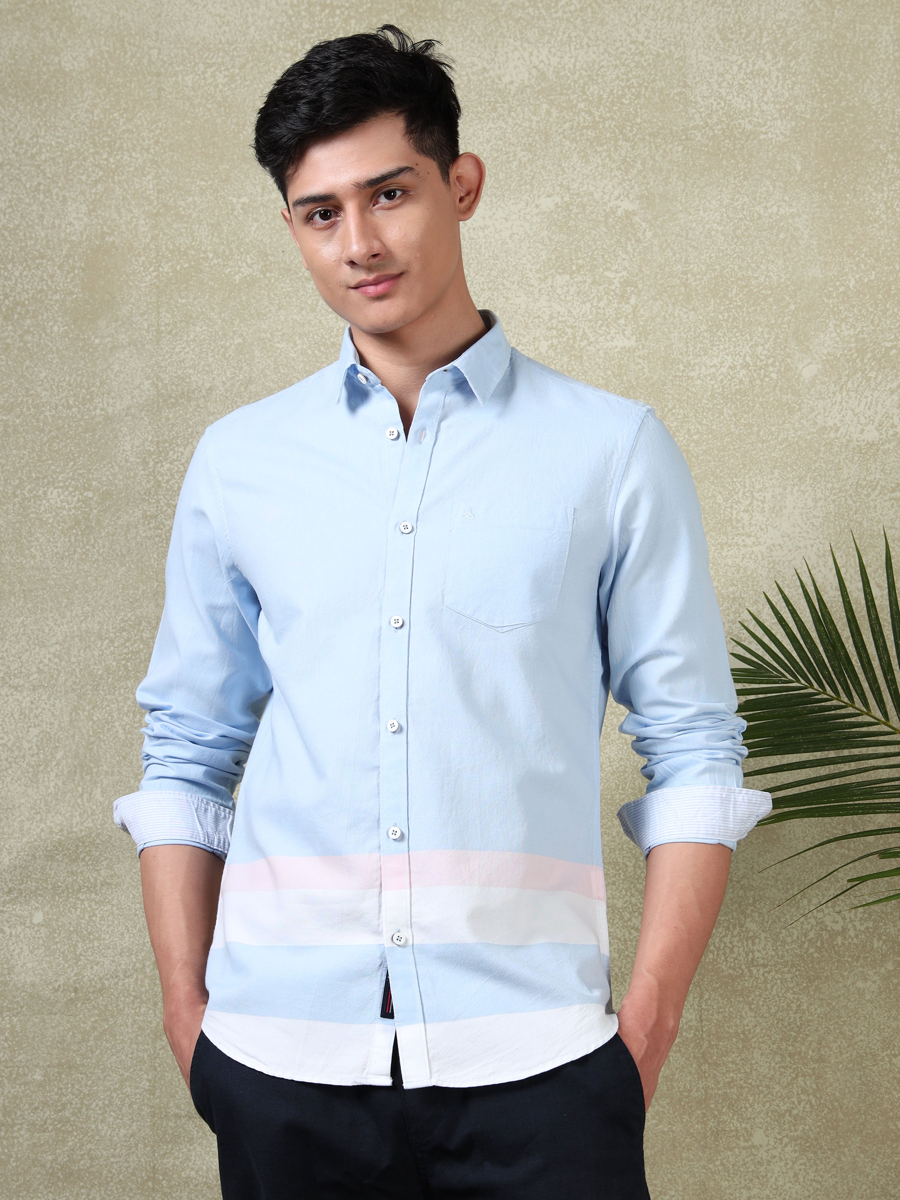 MEN'S BLUE STRIPES SLIM FIT SHIRT