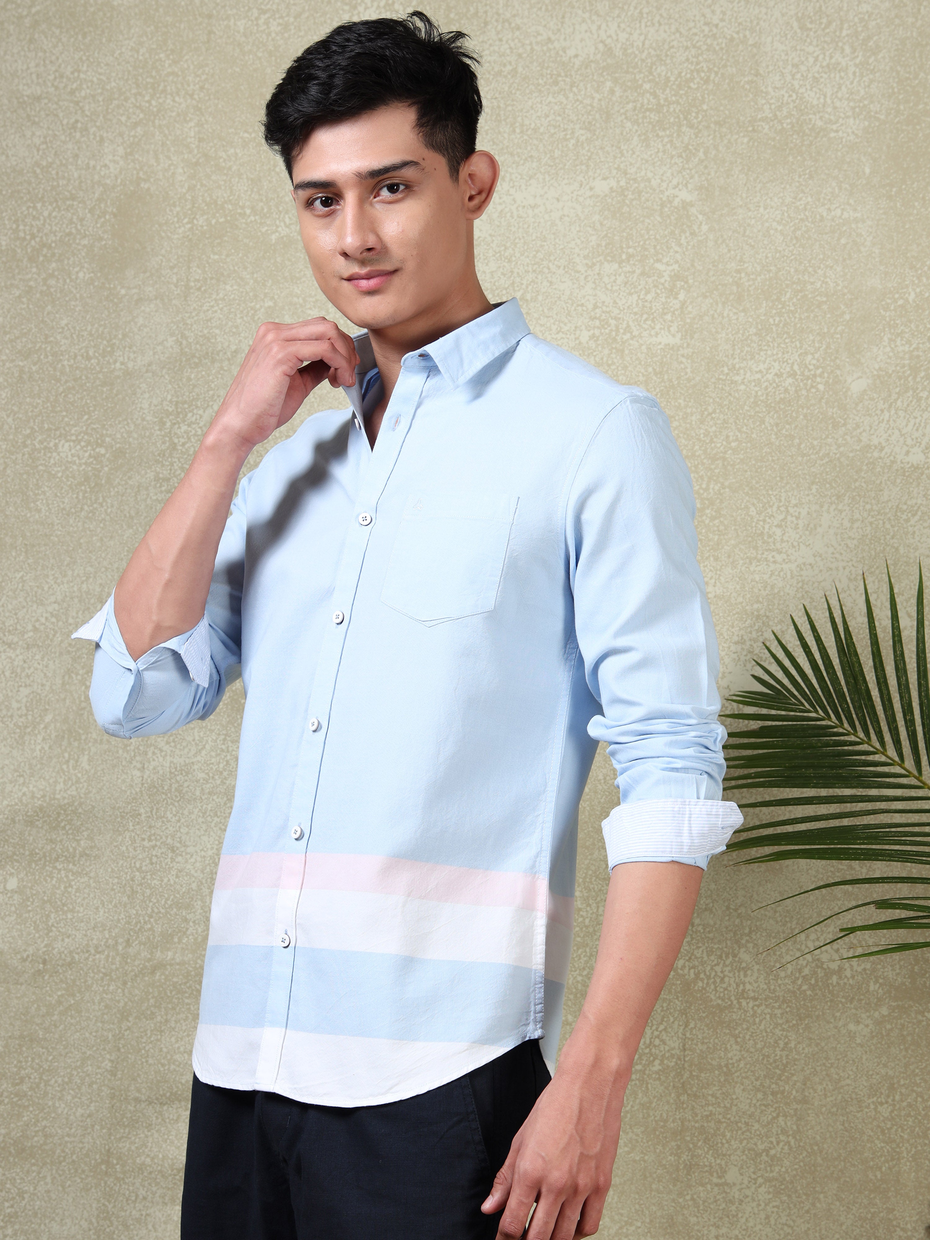 MEN'S BLUE STRIPES SLIM FIT SHIRT