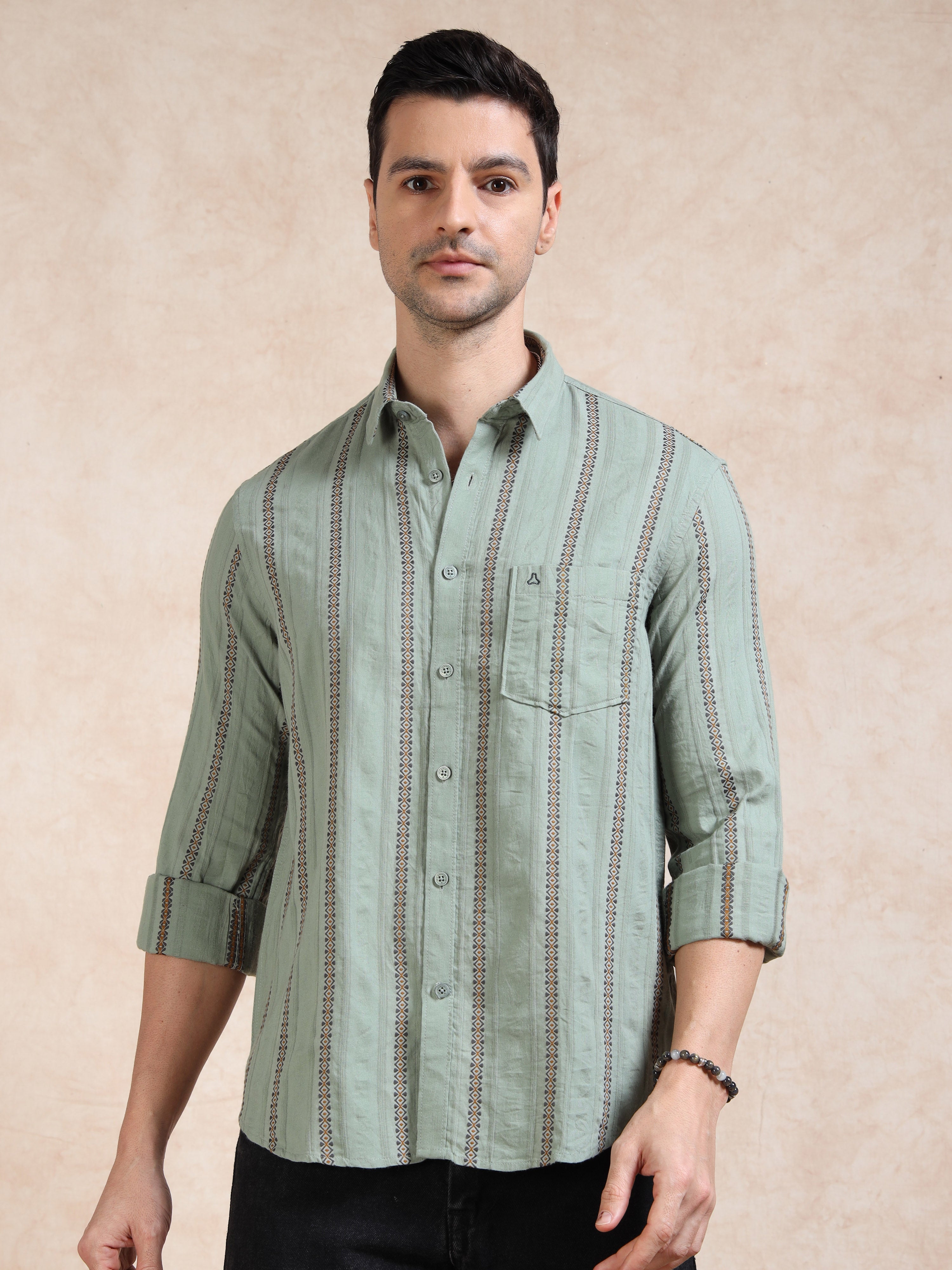 MEN'S FERN STRIPE SLIM FIT SHIRT
