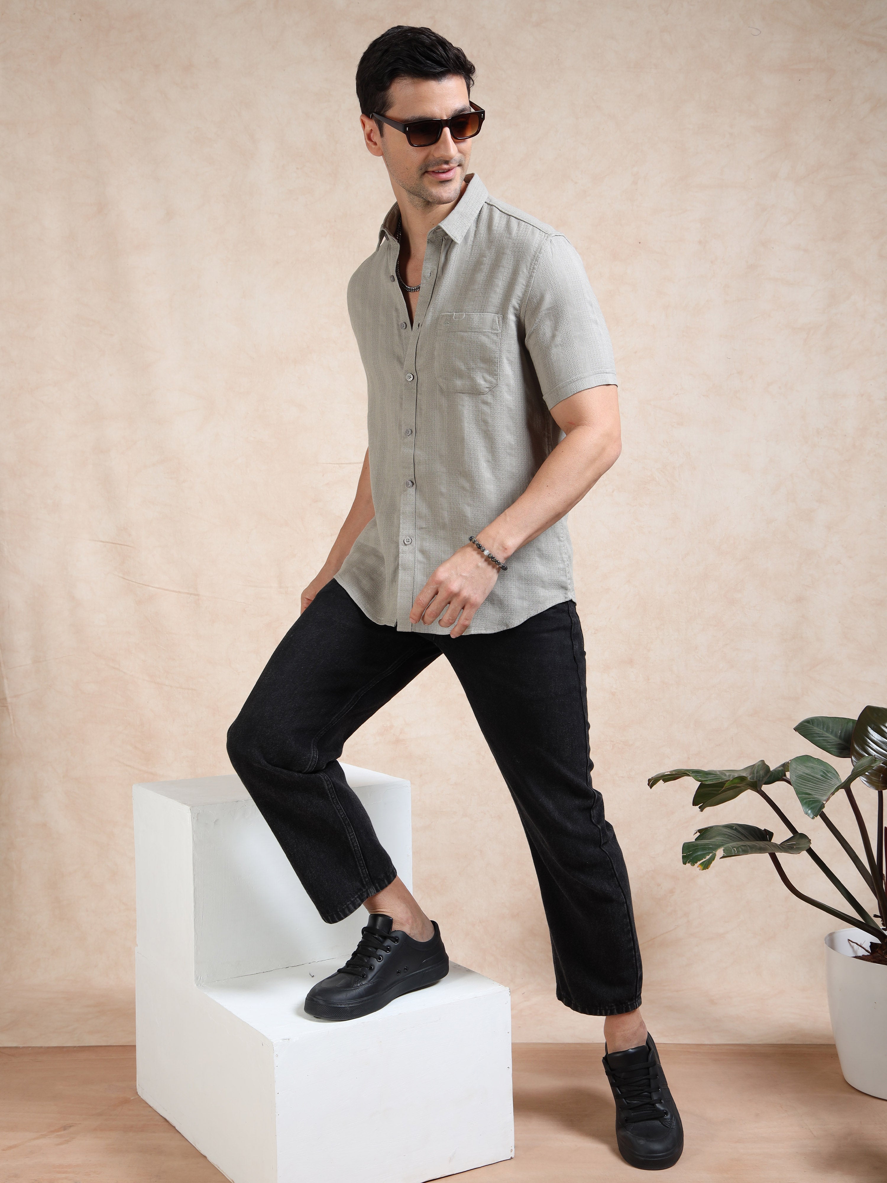 MEN'S W.SANDEL STRIPE SLIM FIT SHIRT