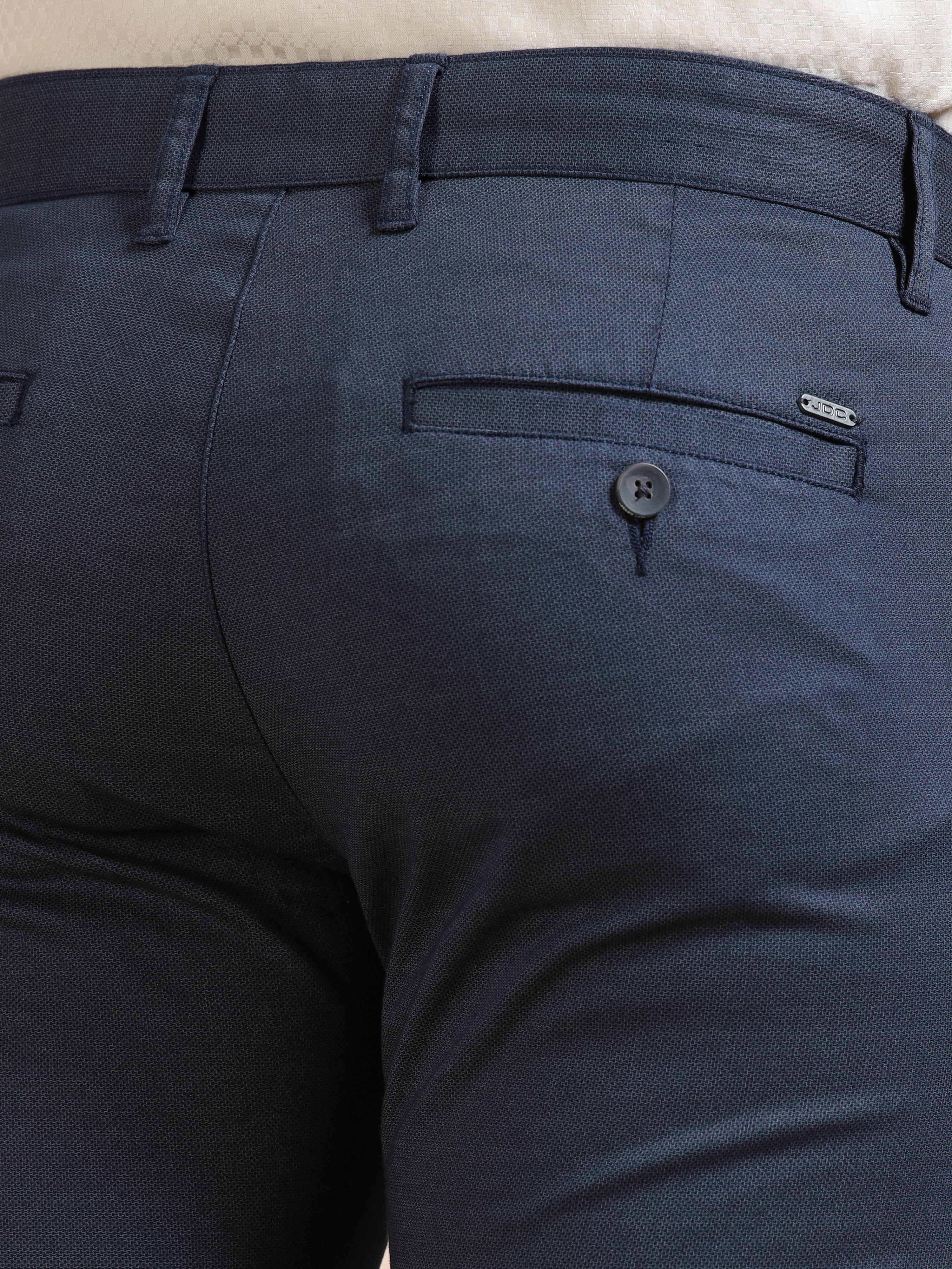 MEN'S NAVY PRINT SLIM FIT TROUSER