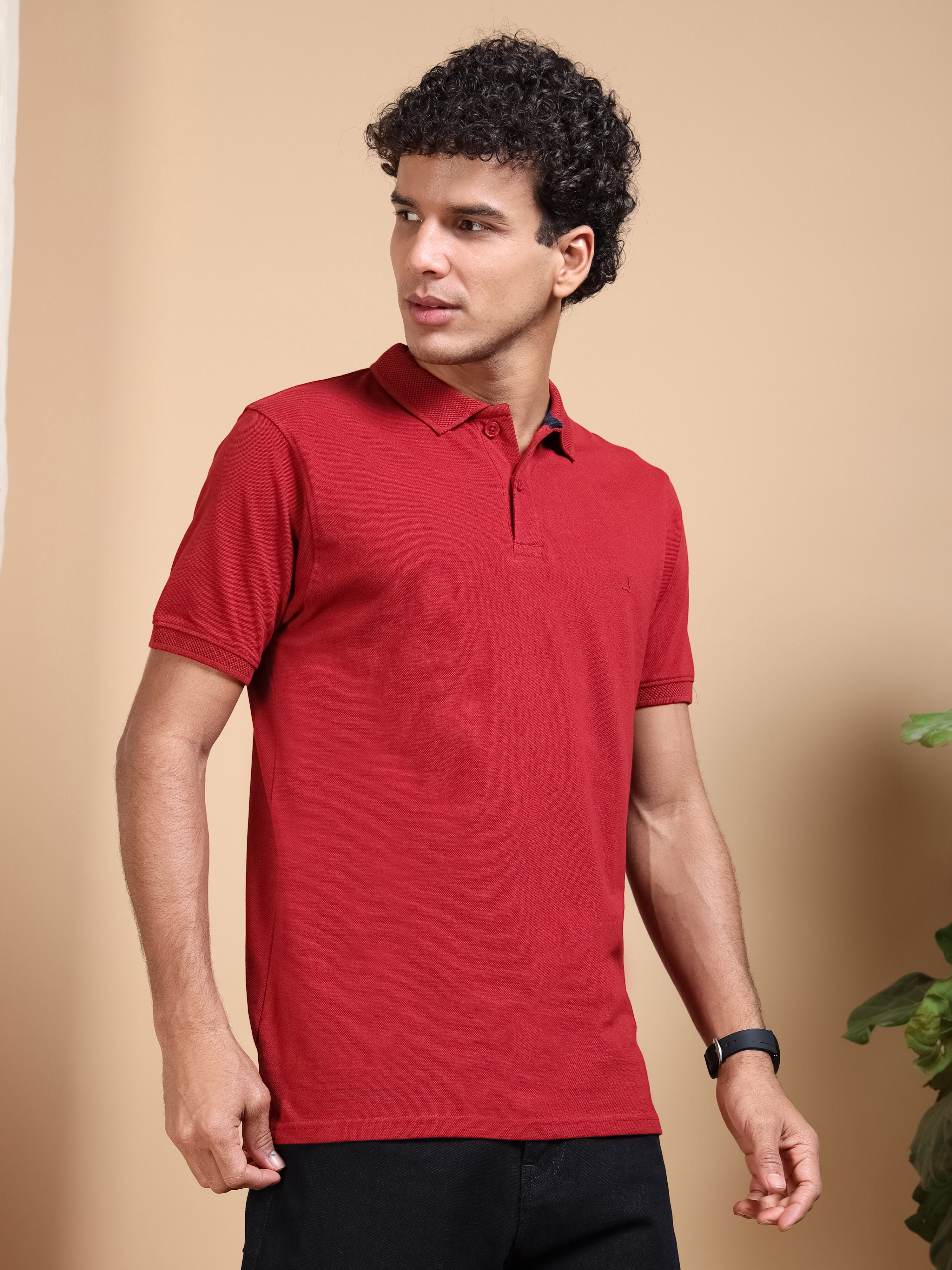 MEN'S RUST SLIM FIT POLO TSHIRT