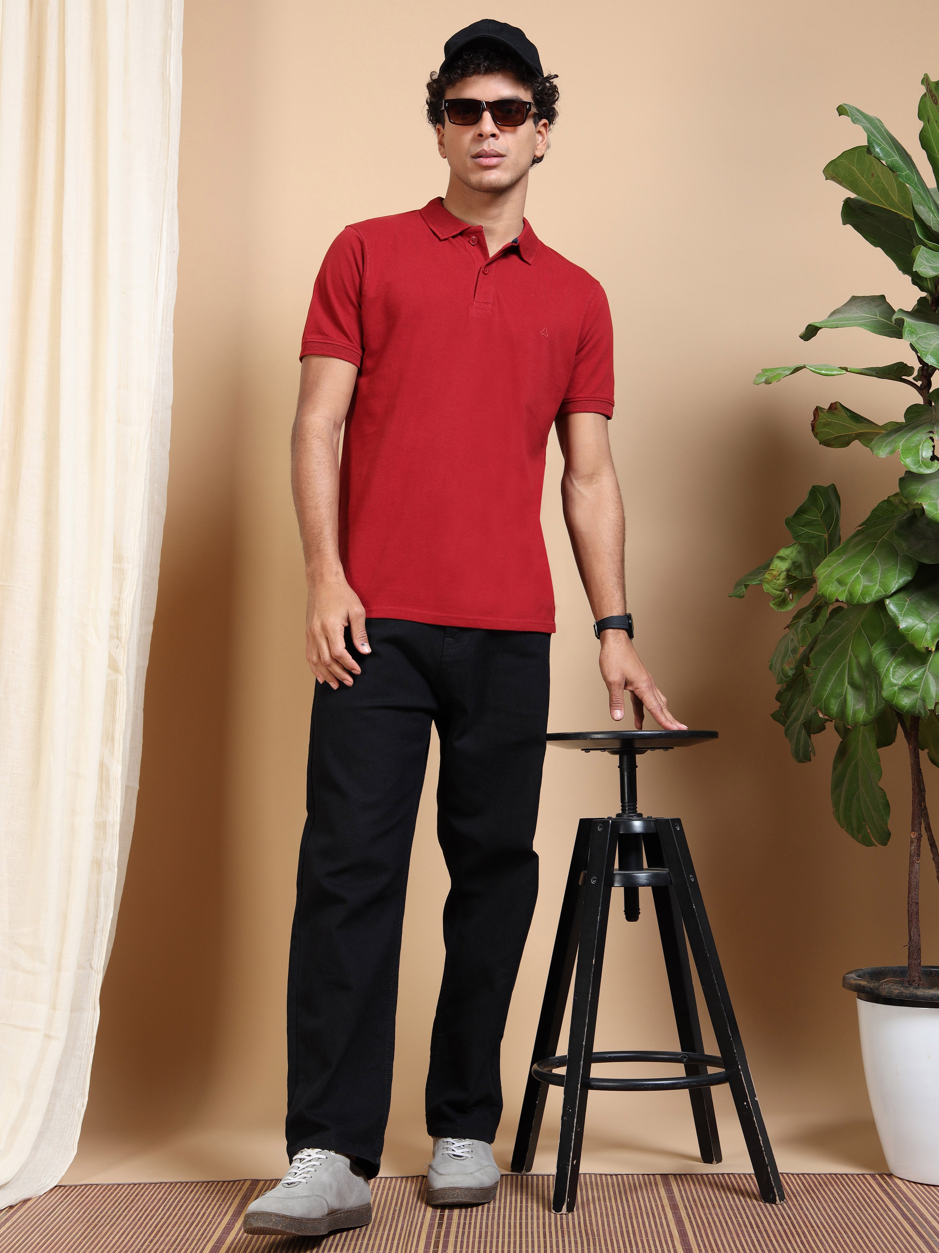 MEN'S RUST SLIM FIT POLO TSHIRT