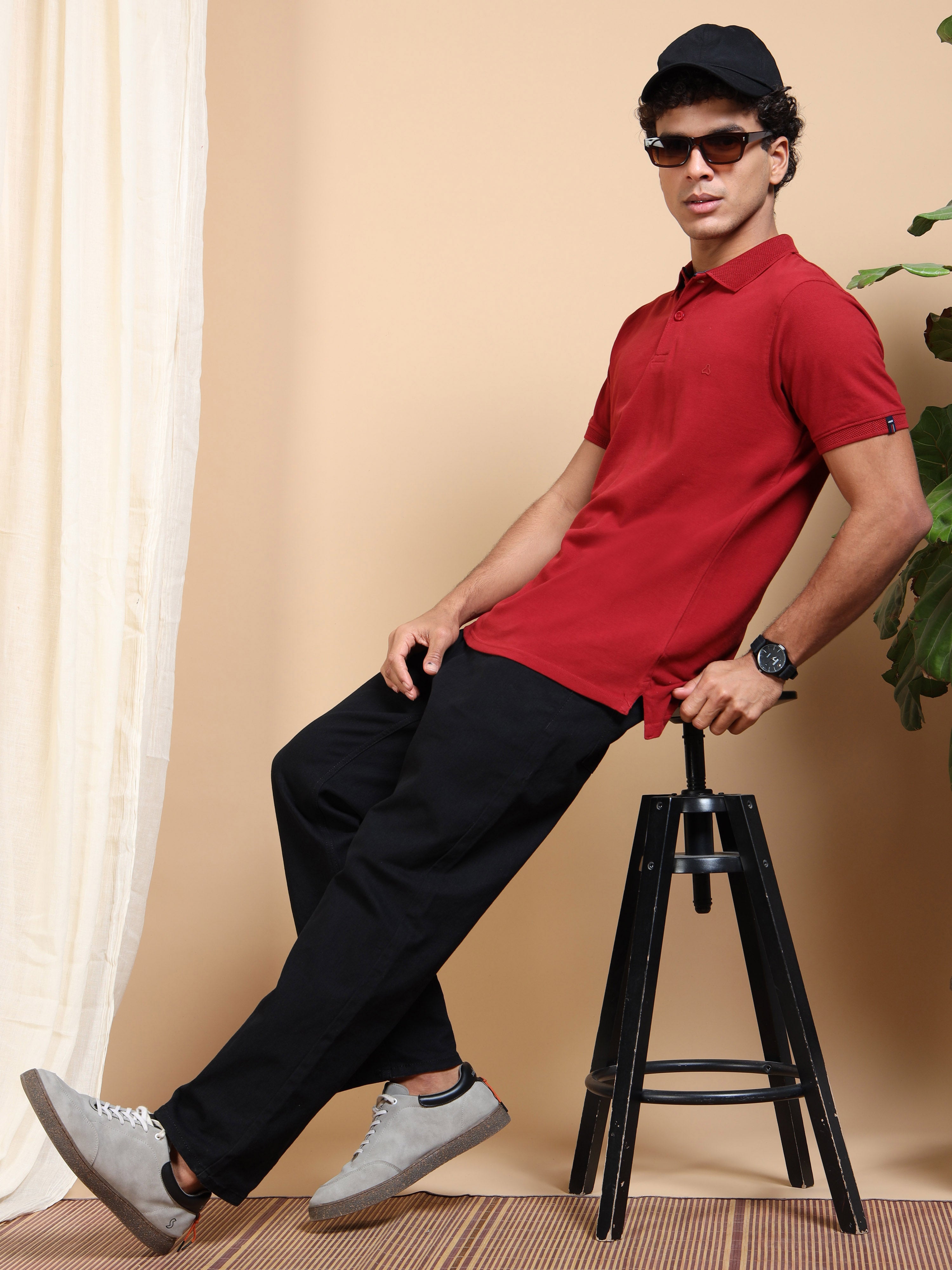 MEN'S RUST SLIM FIT POLO TSHIRT