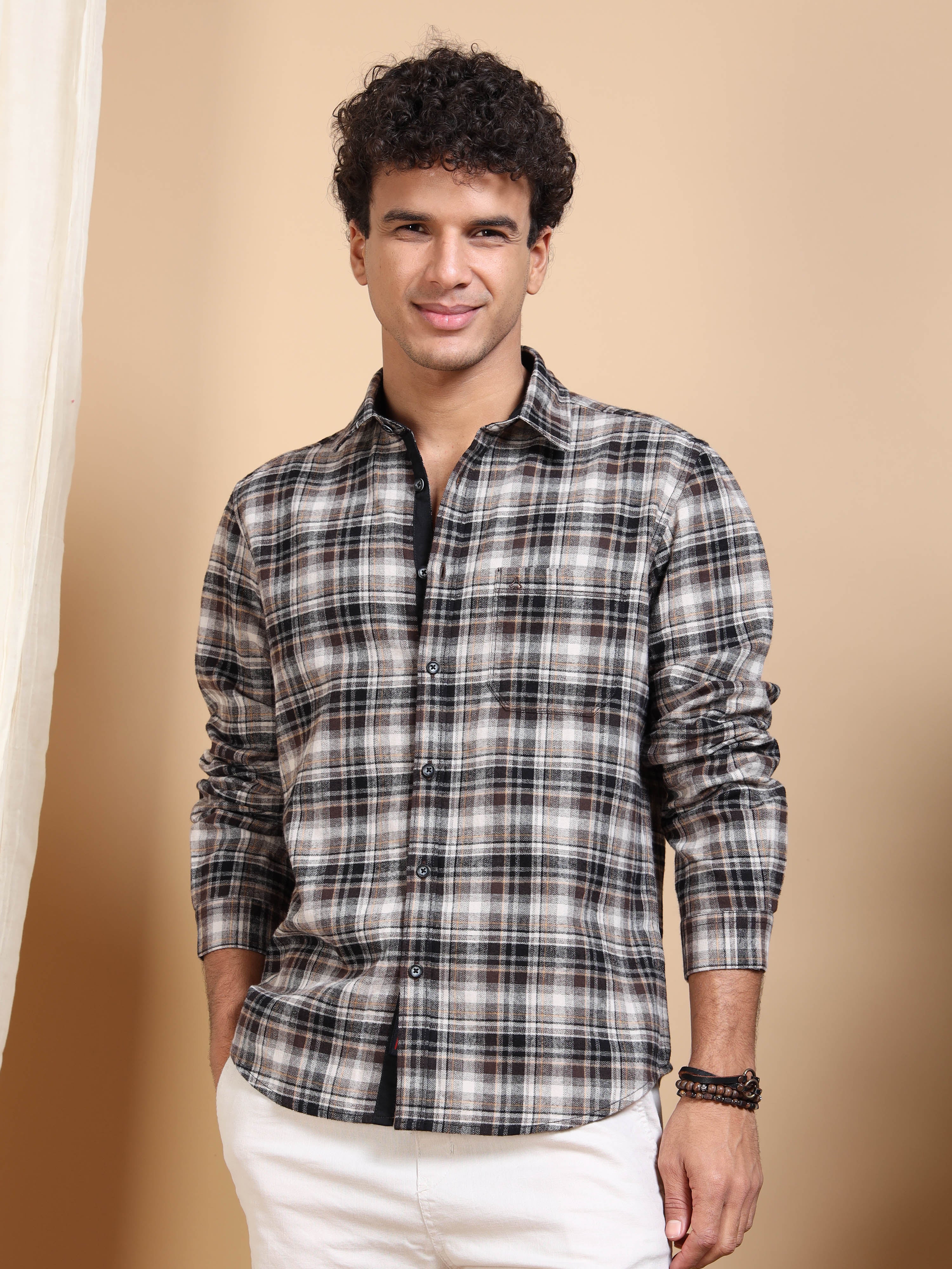 MEN'S SANDEL BRUSHING CHECKS SLIM FIT SHIRT