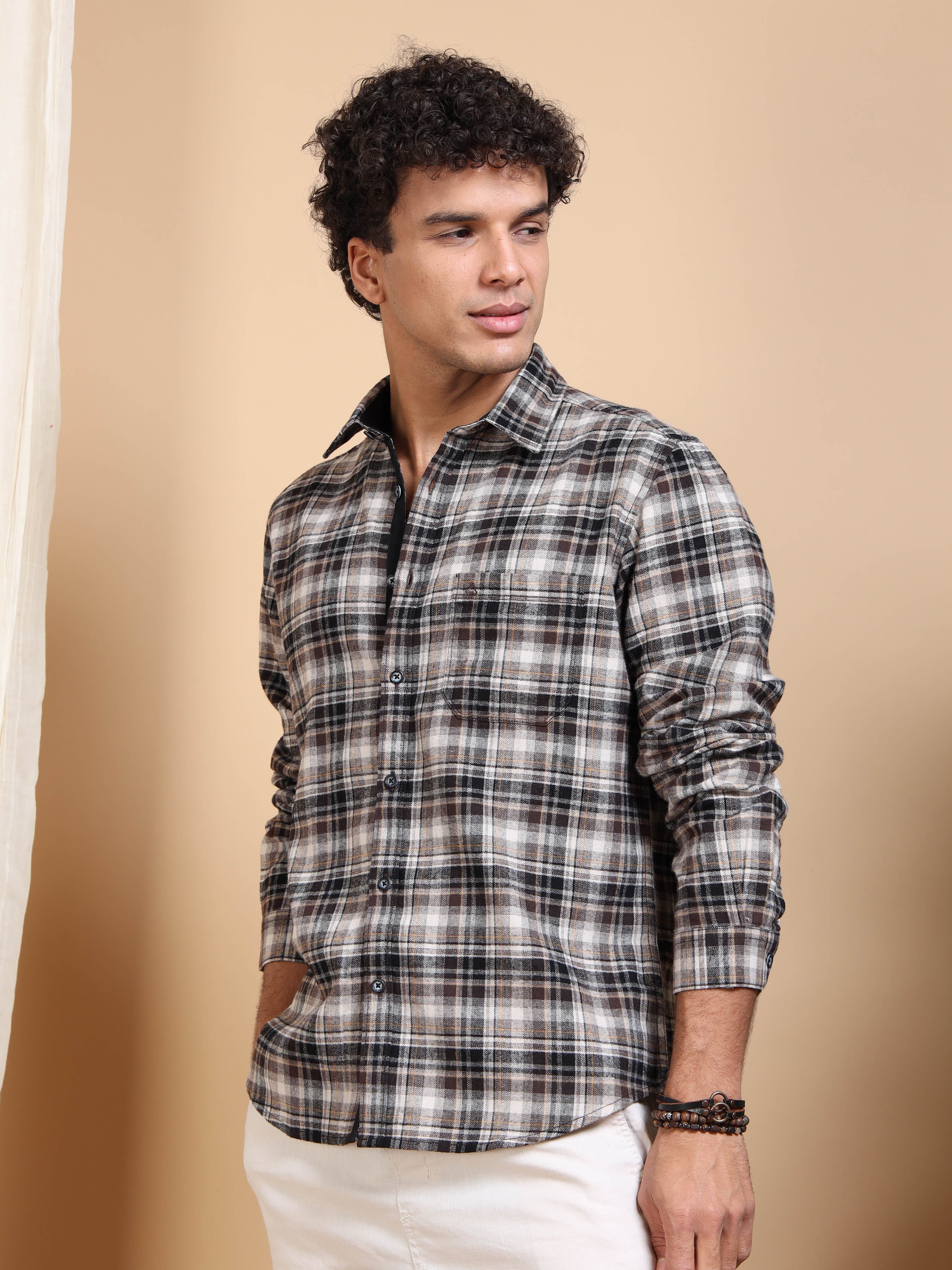 MEN'S SANDEL BRUSHING CHECKS SLIM FIT SHIRT